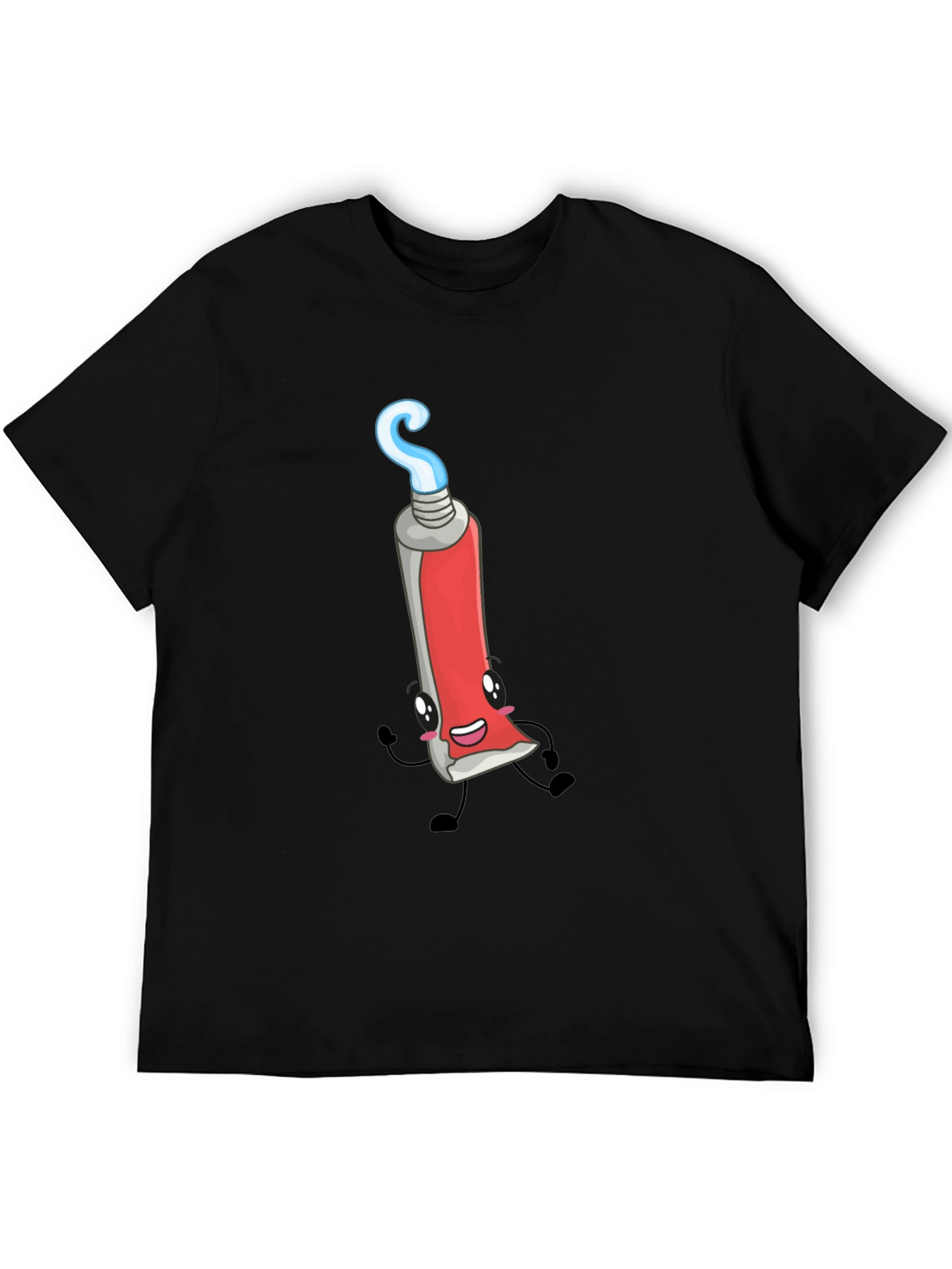 Cartoon Toothpaste Graphic Black Tee