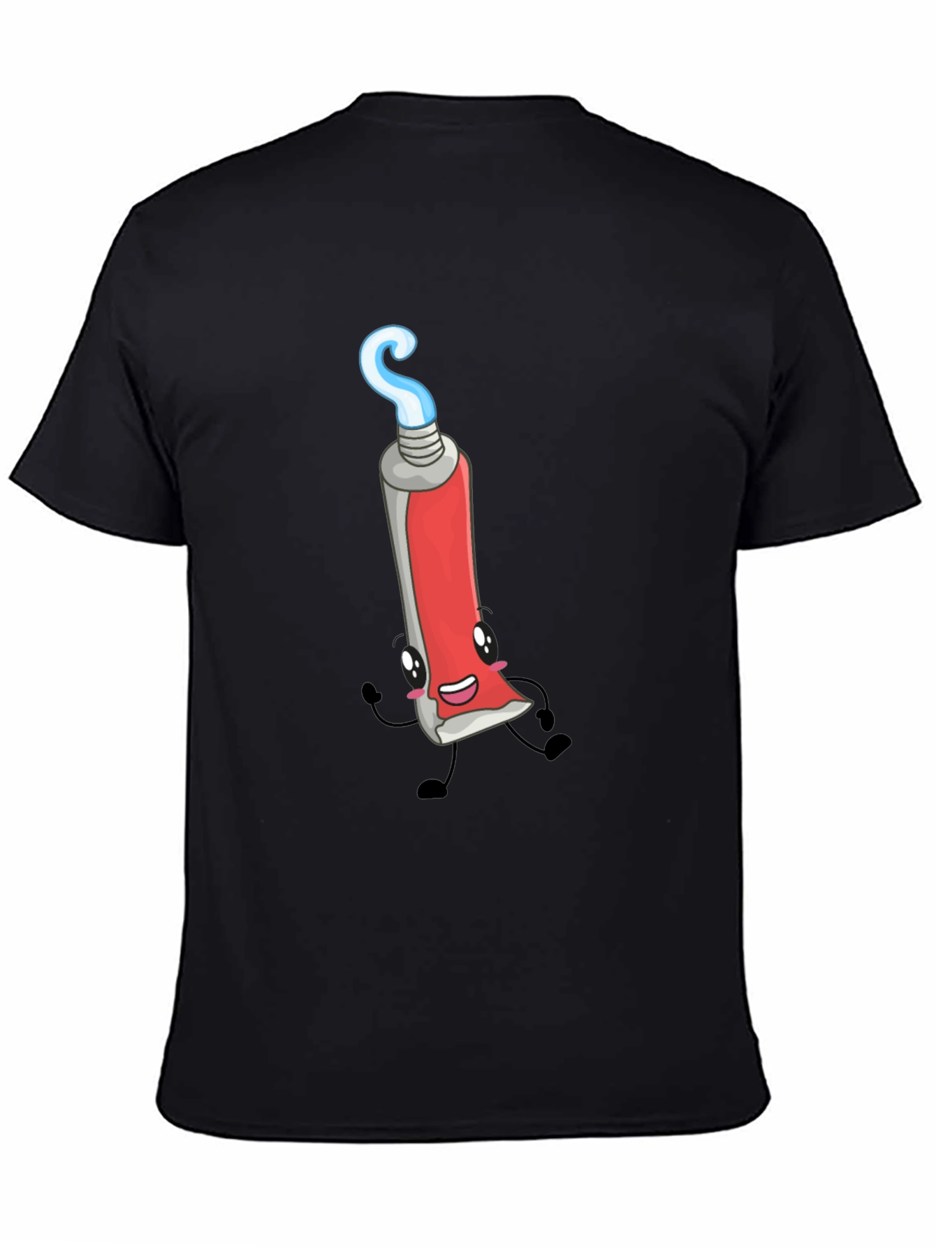 Cartoon Toothpaste Graphic Black Tee