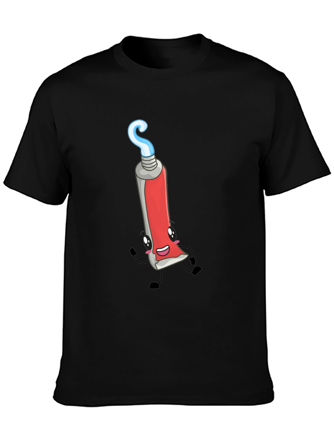 Cartoon Toothpaste Graphic Black Tee