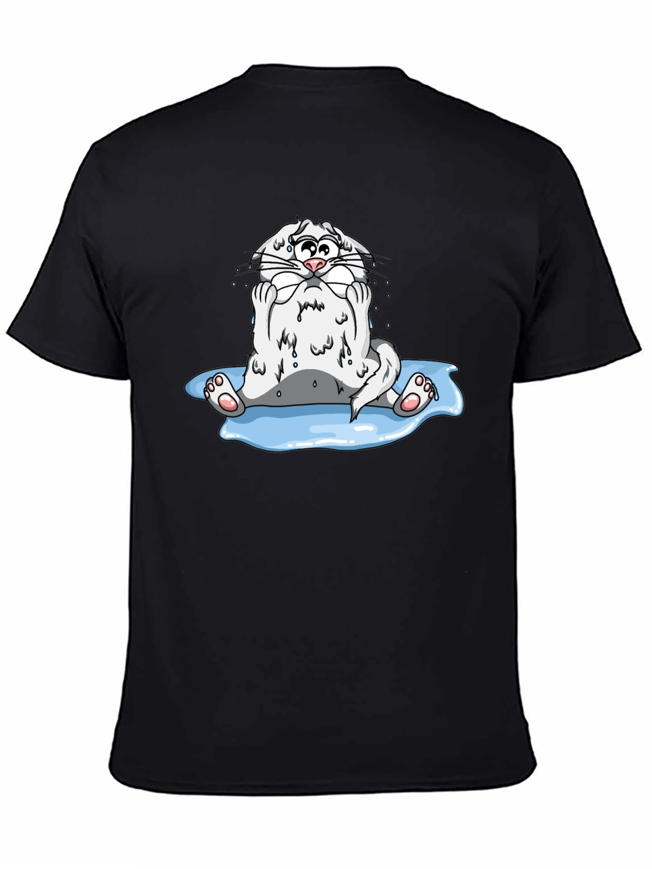 Sad Cat Black T-Shirt