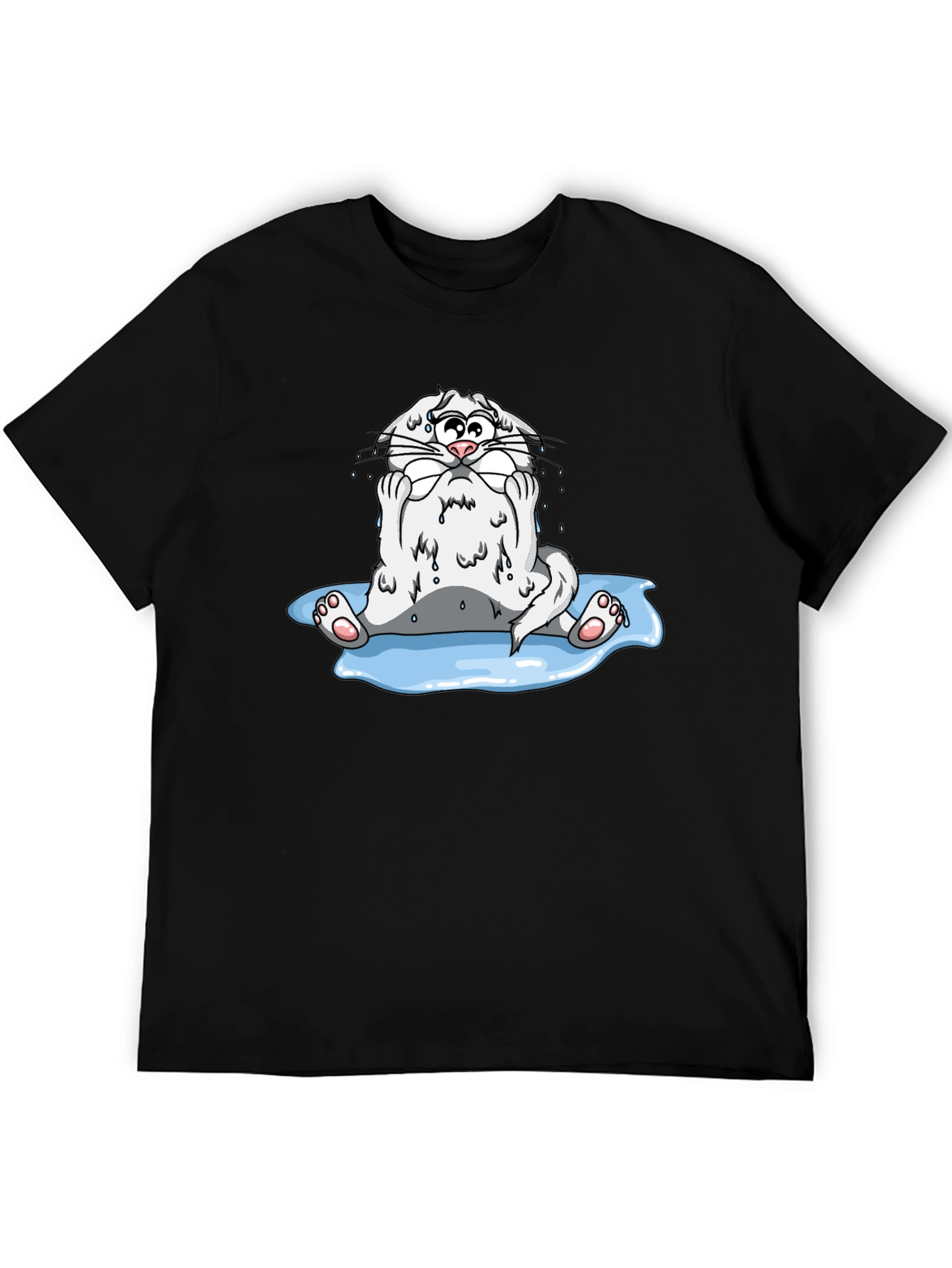 Sad Cat Black T-Shirt