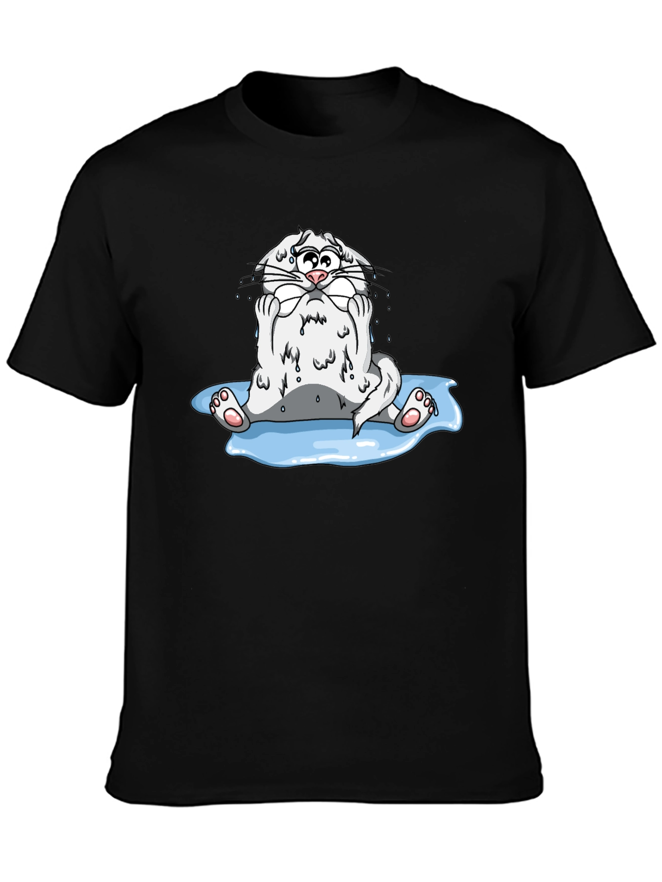 Sad Cat Black T-Shirt