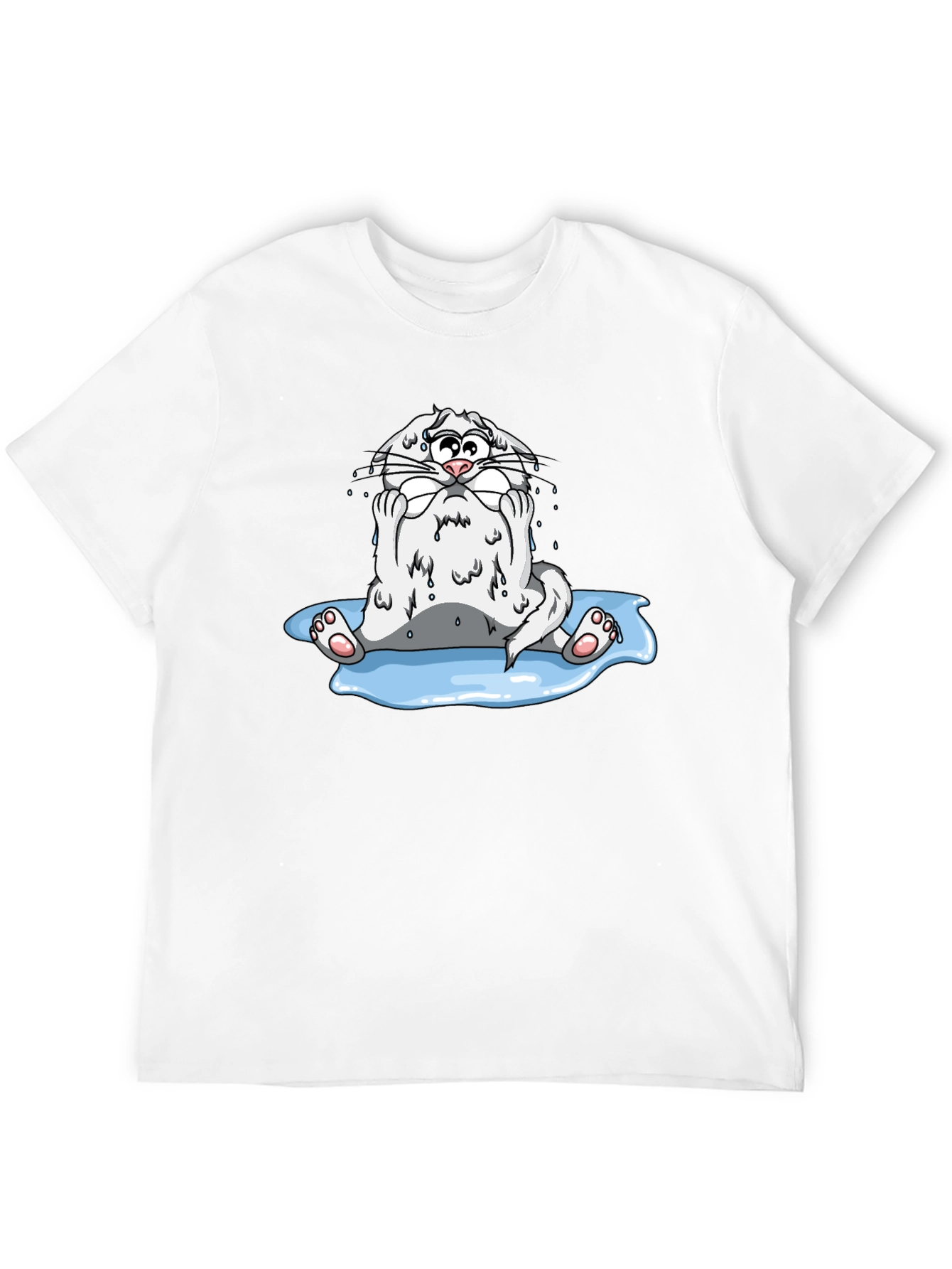Sad Cat Black T-Shirt