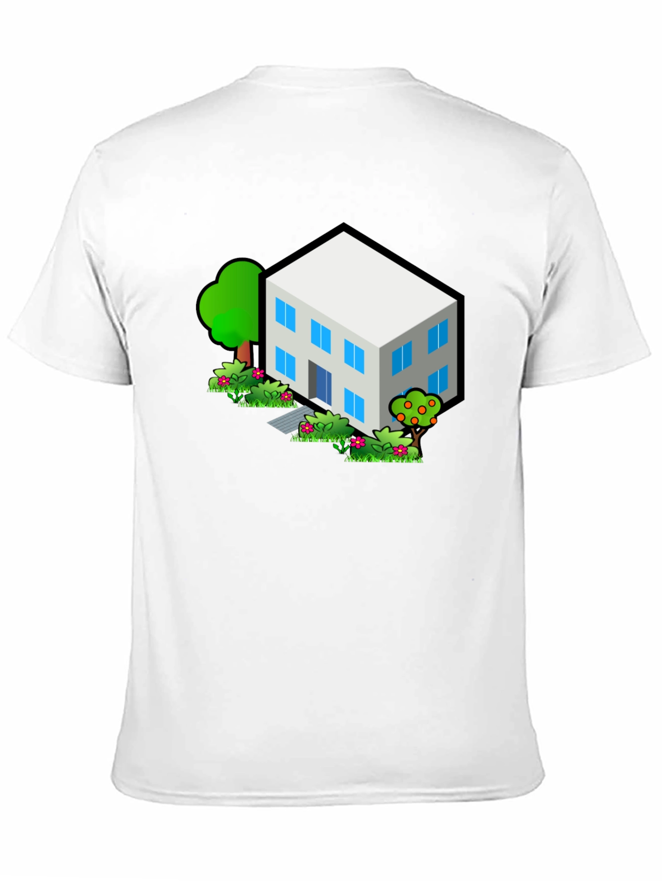 Isometric House T-Shirt - Black Cotton Tee