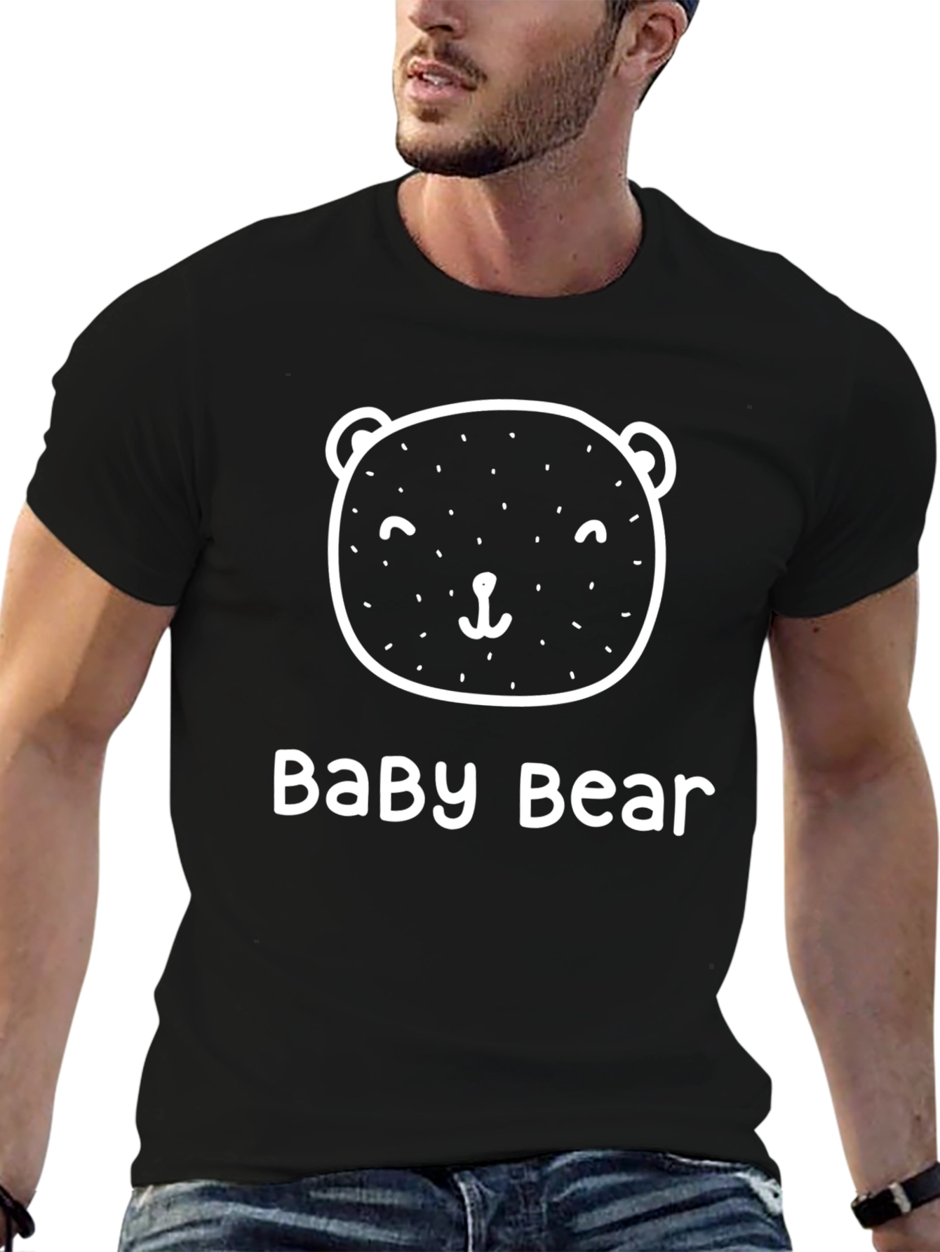 Baby Bear Graphic Tee - Cute Black T-Shirt