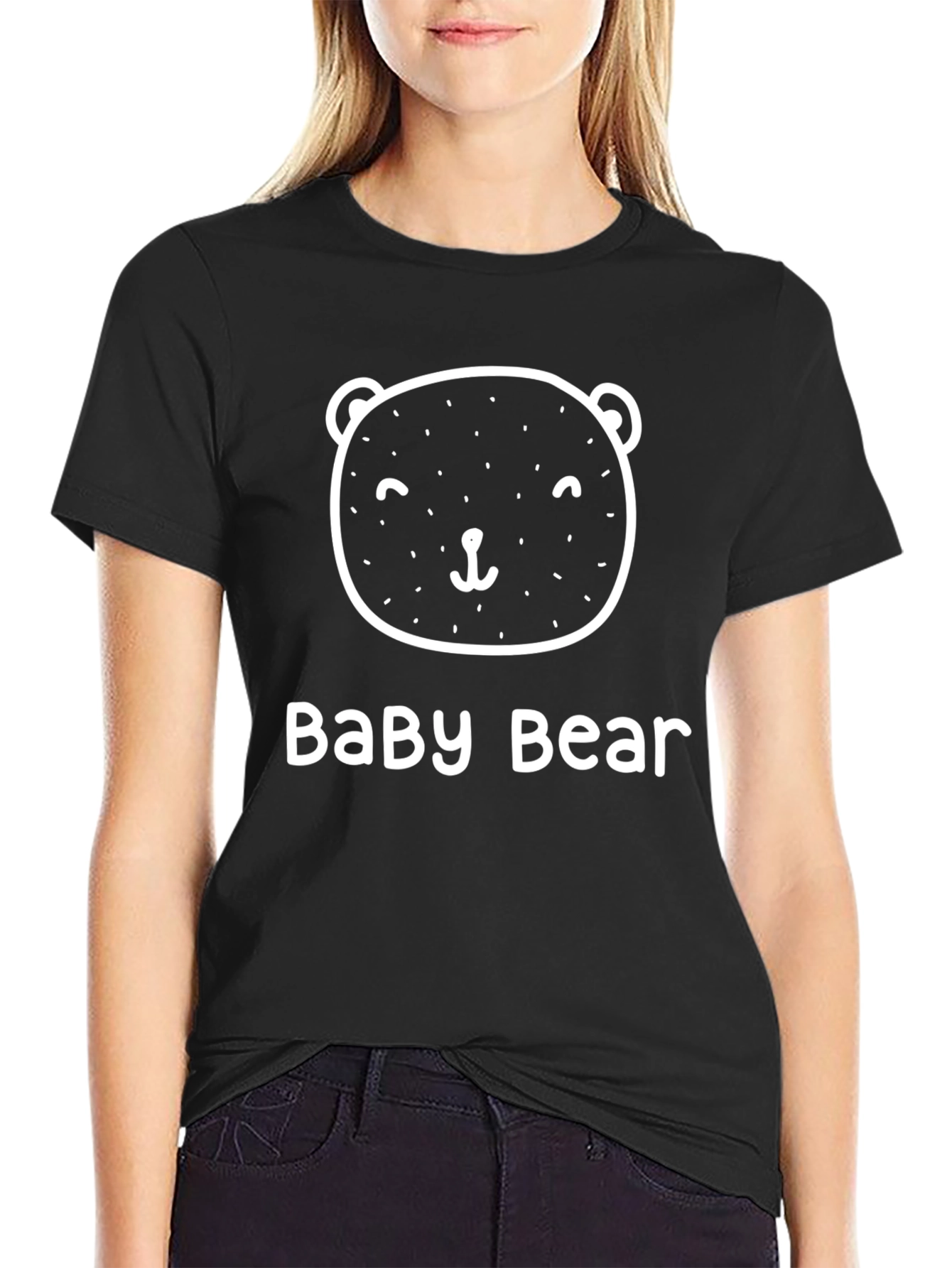 Baby Bear Graphic Tee - Cute Black T-Shirt