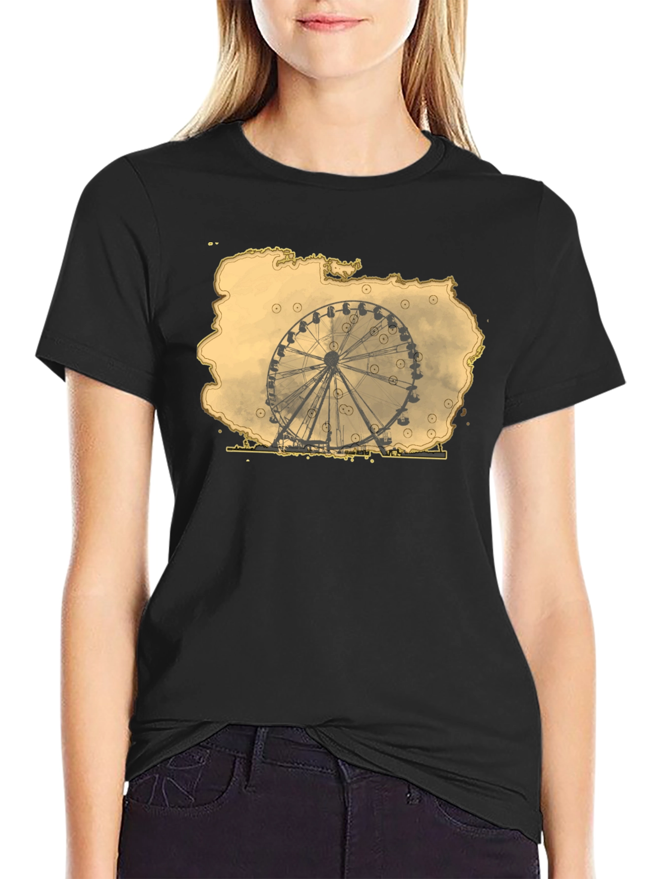Ferris Wheel Graphic Tee - Retro Theme Park Shirt