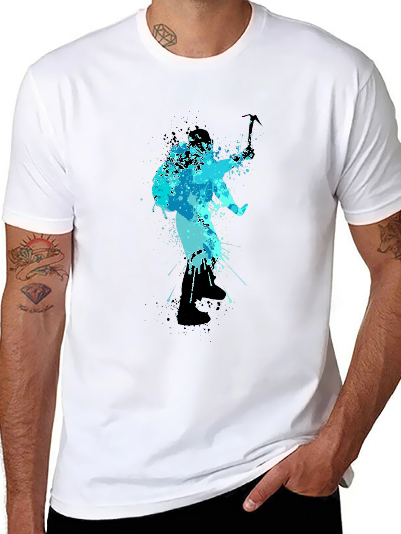 Cool Blue Climbing T-Shirt - Mountain Adventure Design