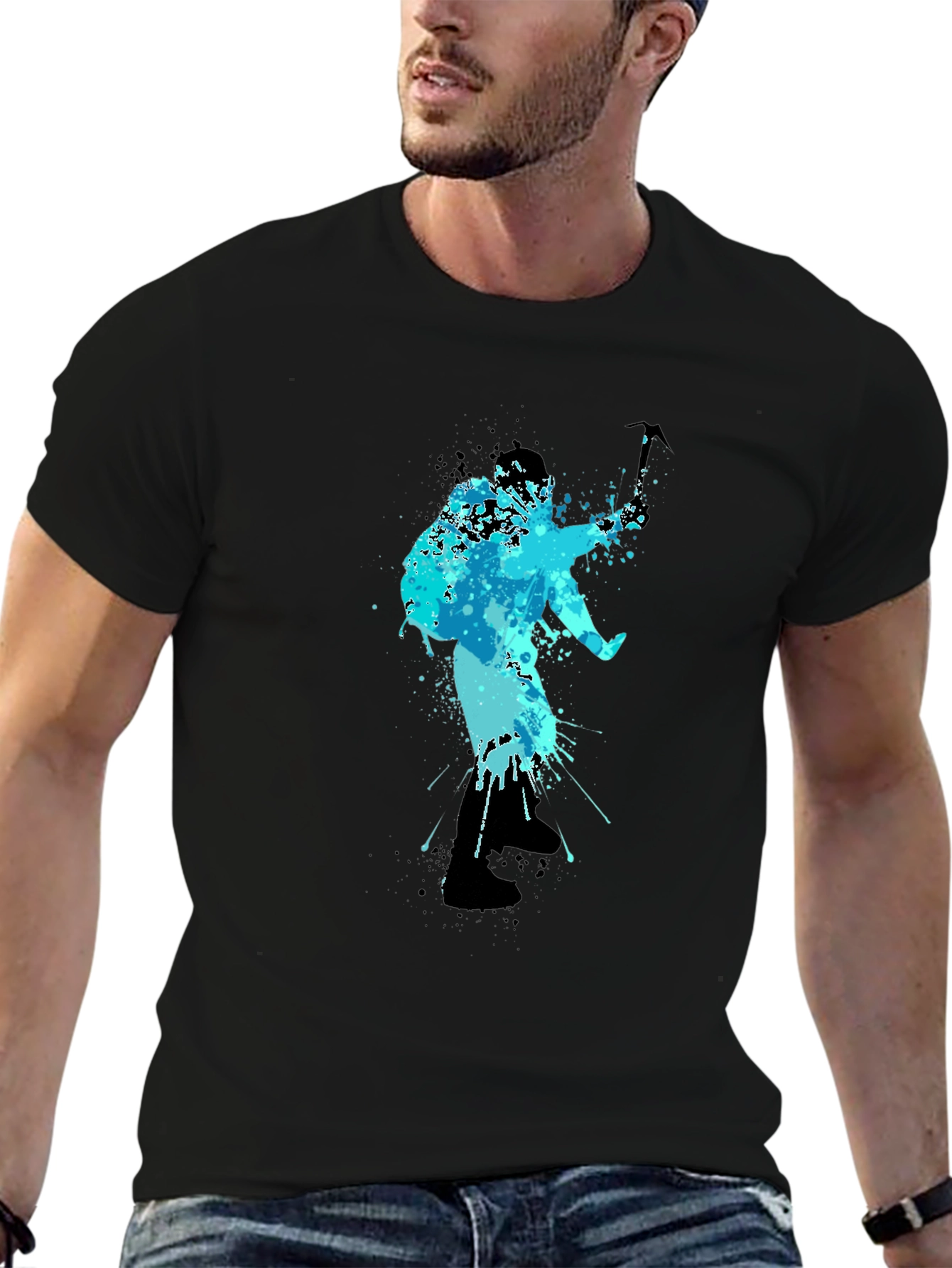 Cool Blue Climbing T-Shirt - Mountain Adventure Design