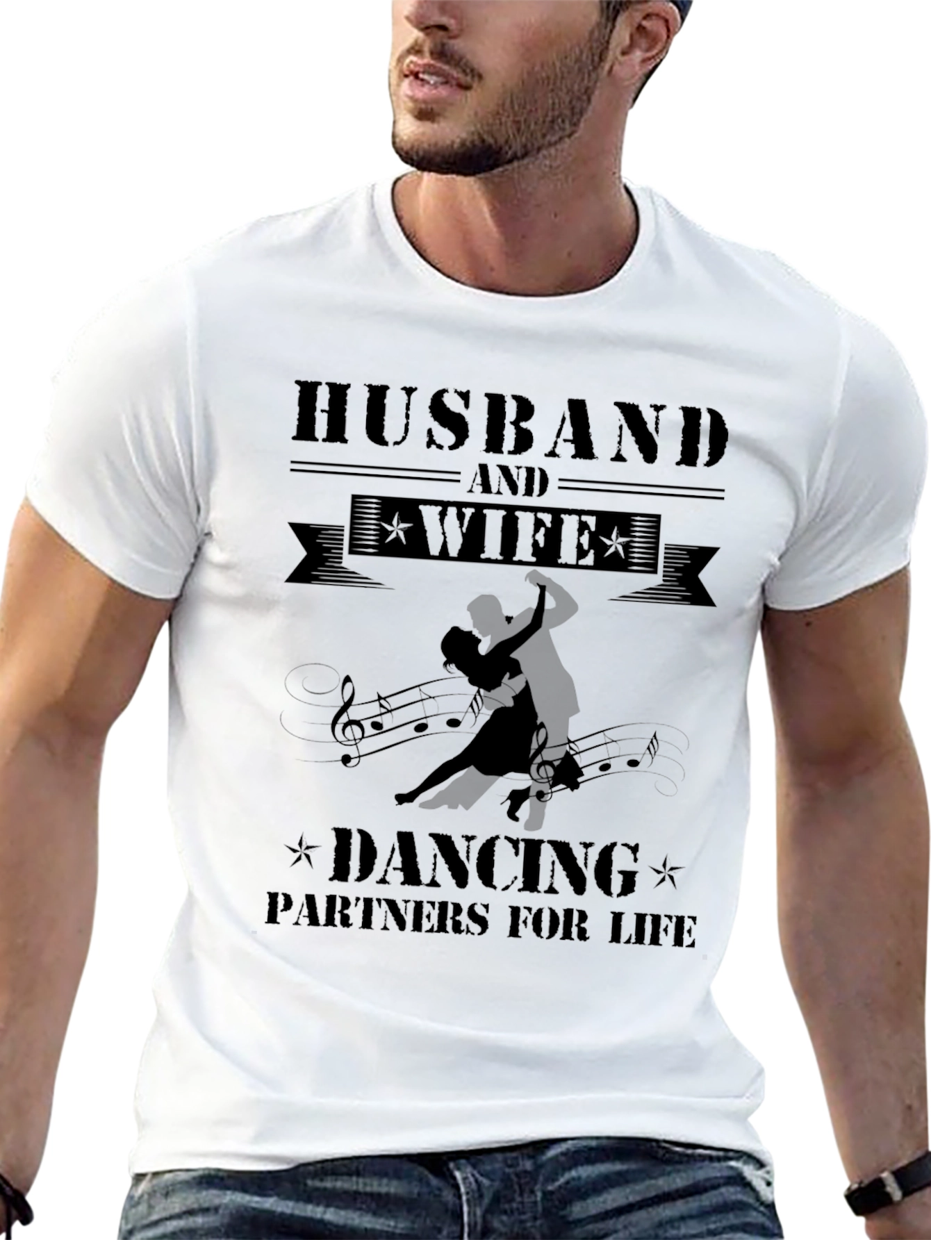 Husband & Wife Dancing Partners Black T-Shirt
