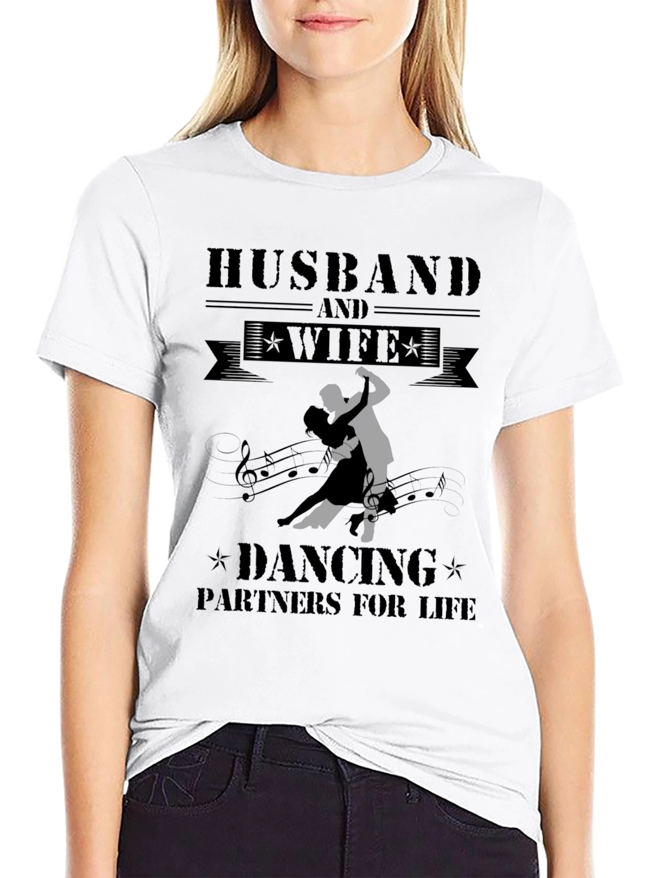 Husband & Wife Dancing Partners Black T-Shirt