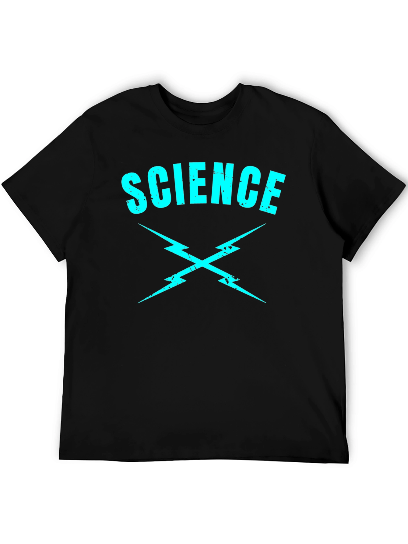 Science T-Shirt - Crossed Lightning Bolts - Black