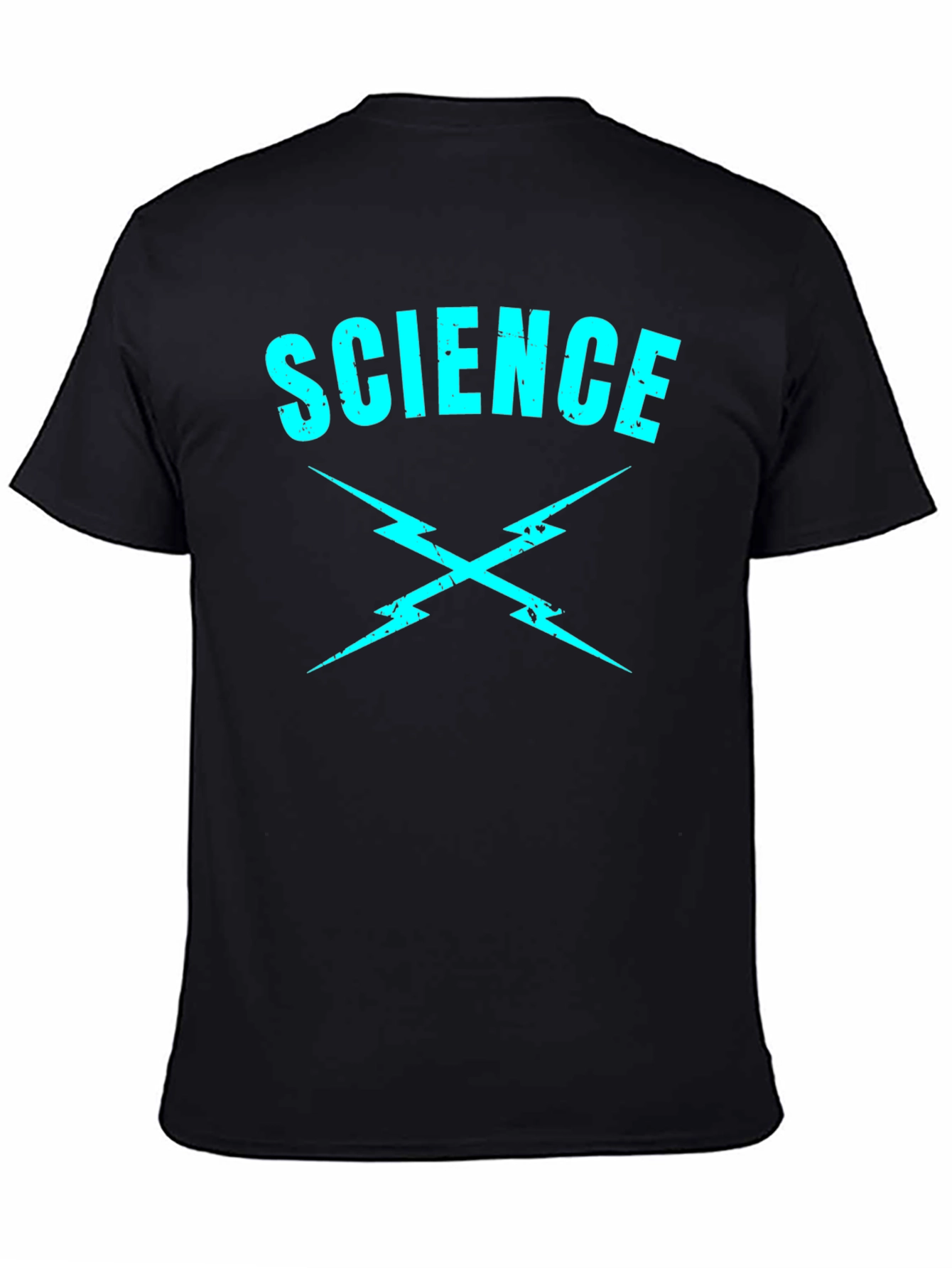 Science T-Shirt - Crossed Lightning Bolts - Black