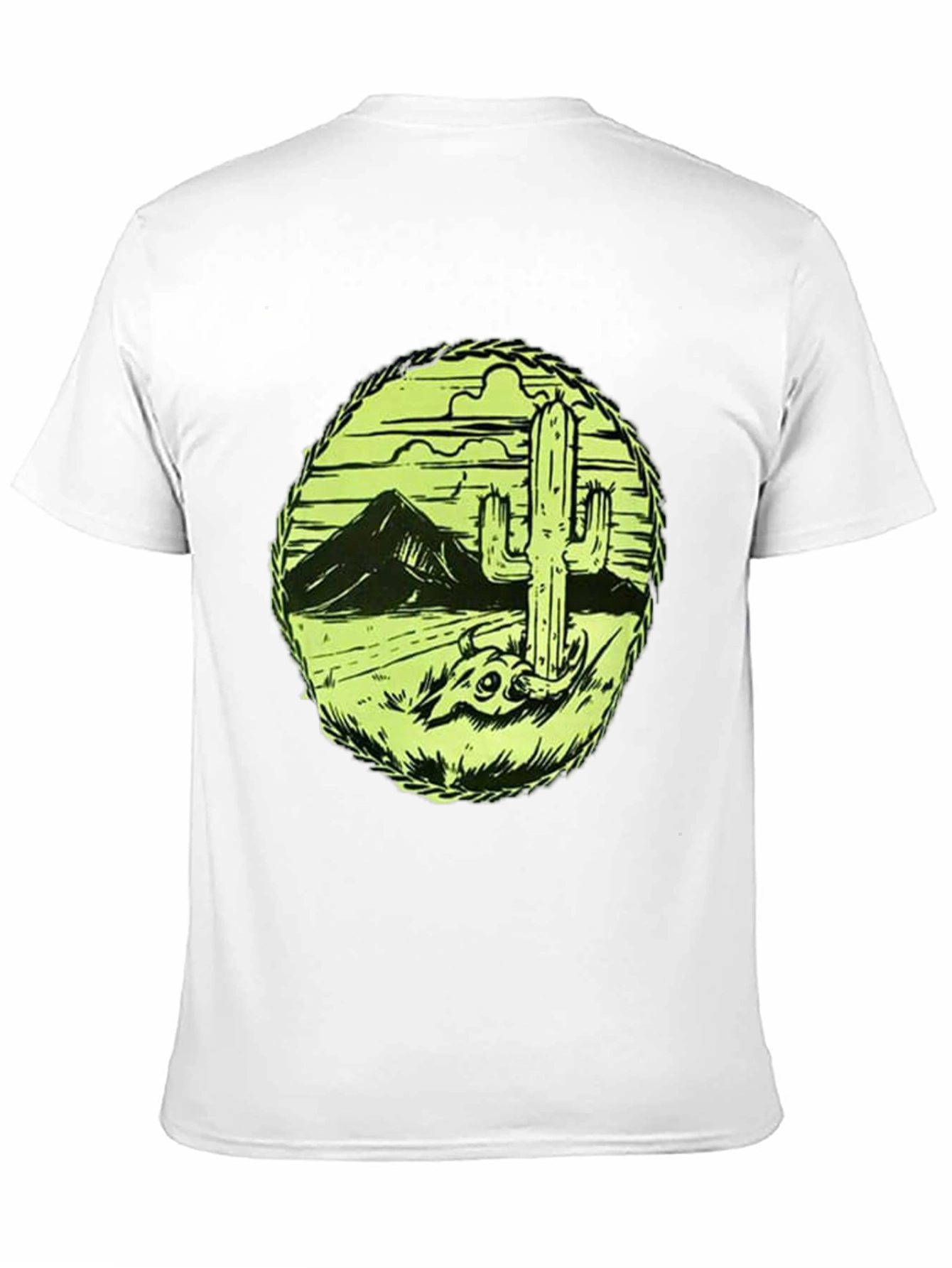 Desert Cactus Graphic Tee - Black Cotton T-Shirt