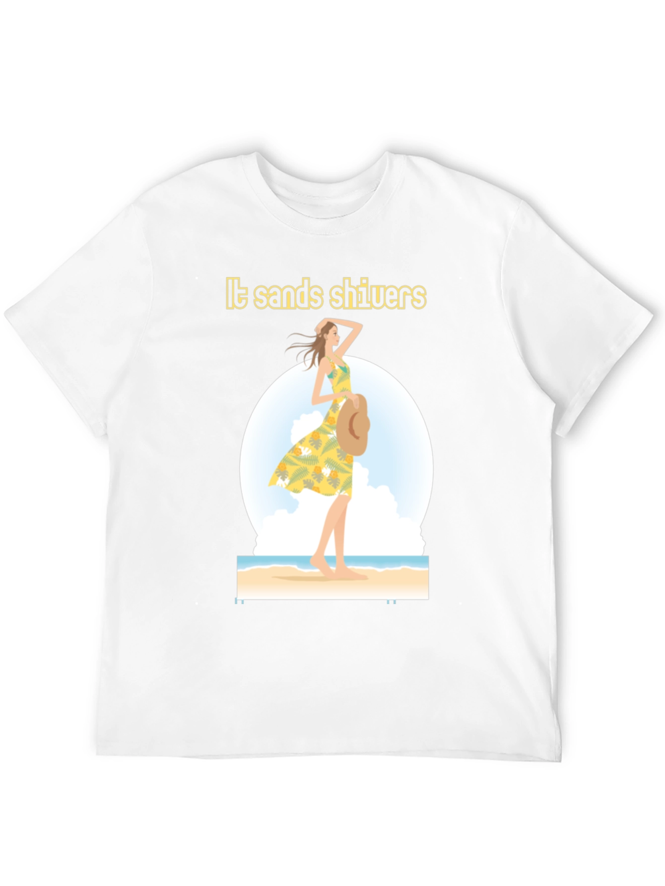 Stylish Black Beach Vibes Graphic T-Shirt