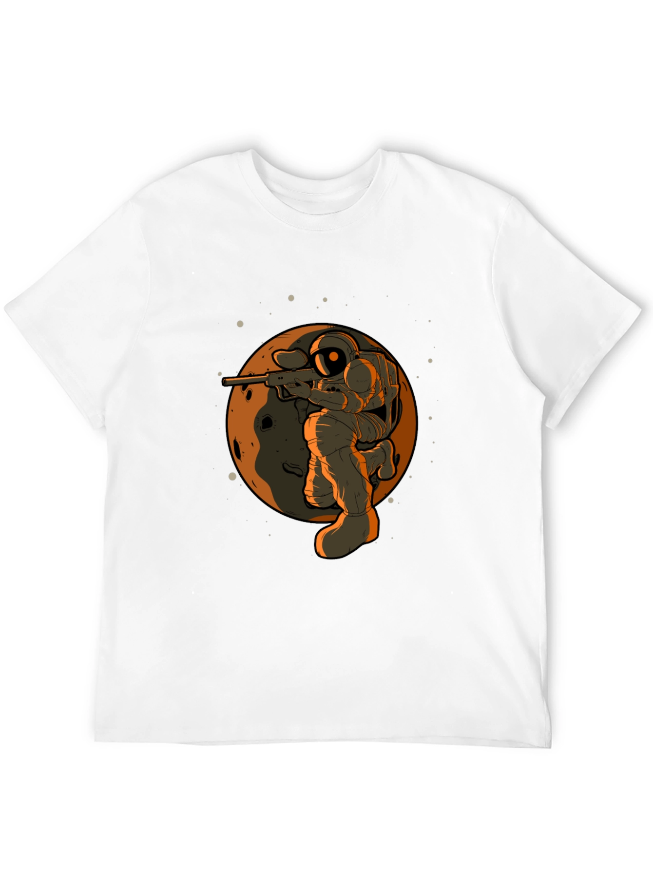 Astronaut Sniper Graphic Tee - Black Cotton T-Shirt
