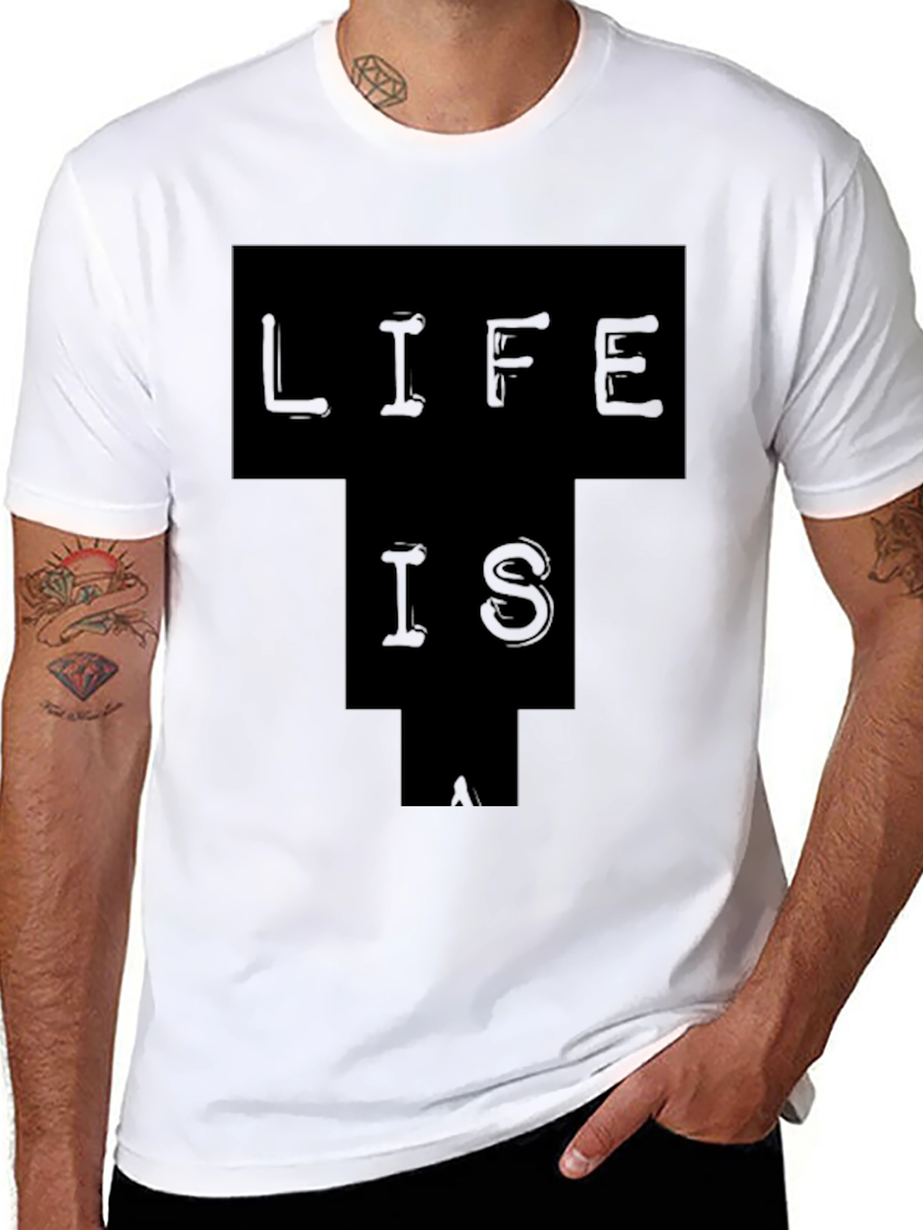 Life Is T-Shirt - Black Graphic Tee