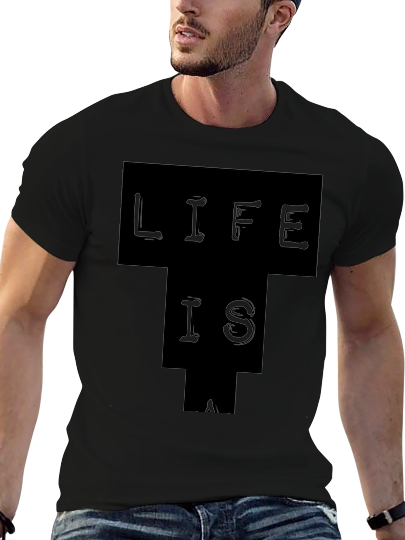 Life Is T-Shirt - Black Graphic Tee
