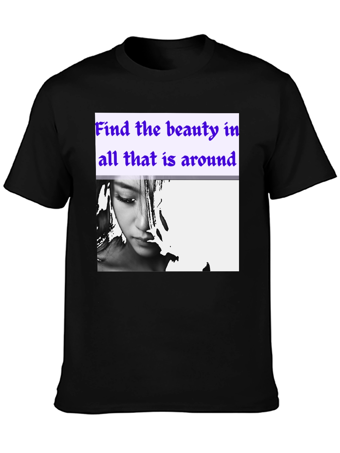 Beauty Around Graphic Tee - Stylish Black Cotton T-Shirt