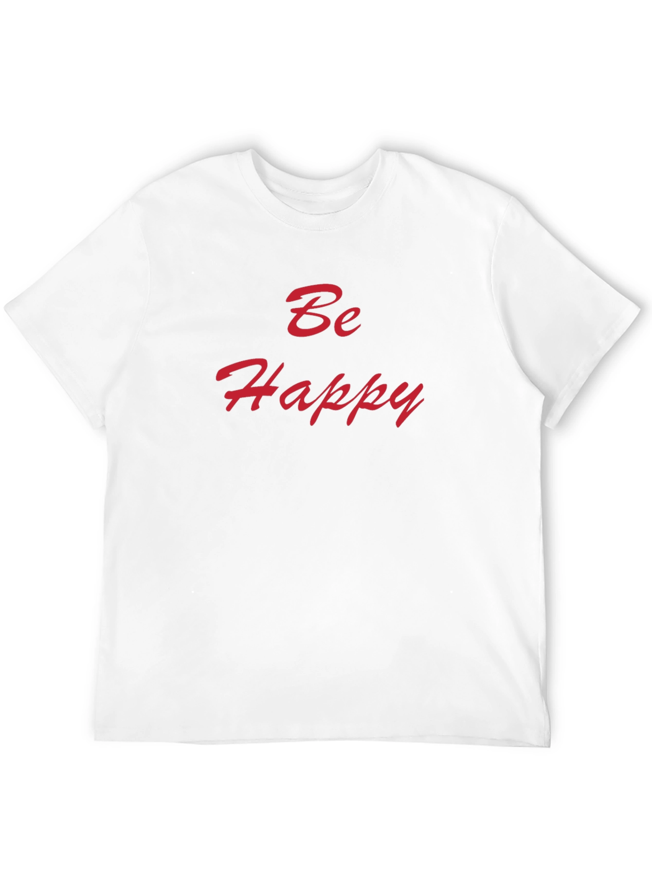 Be Happy Black Cotton Tee - Stylish Graphic T-Shirt