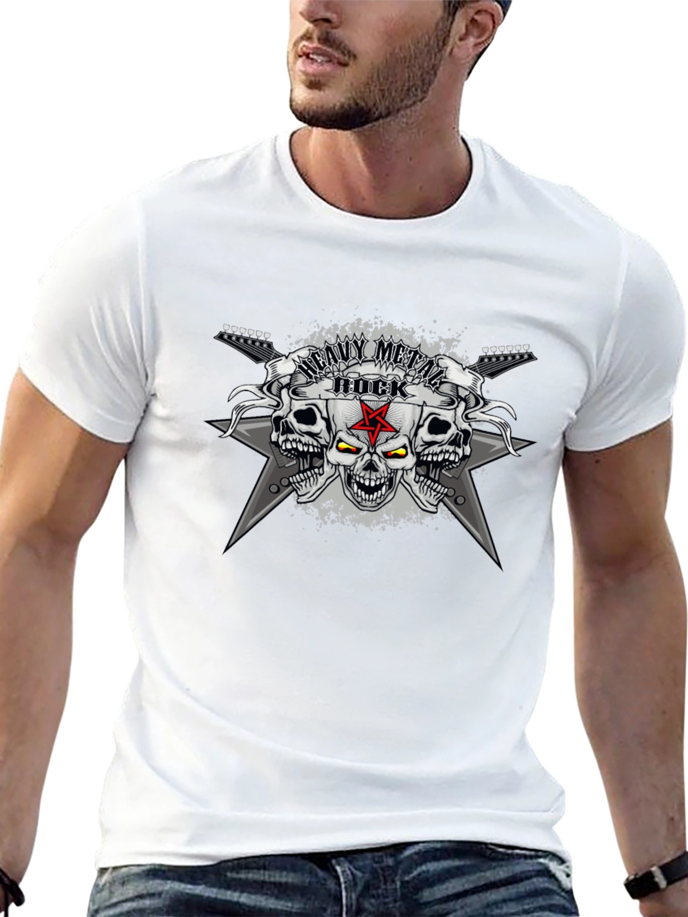 Heavy Metal Rock Skull T-Shirt