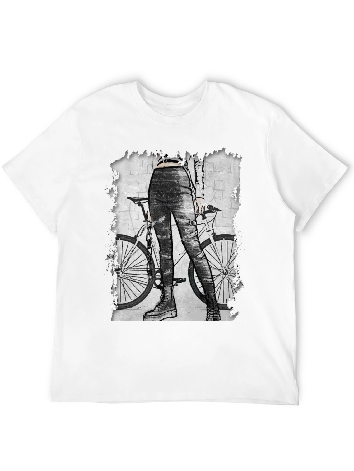 Black T-Shirt with Bike Graphic