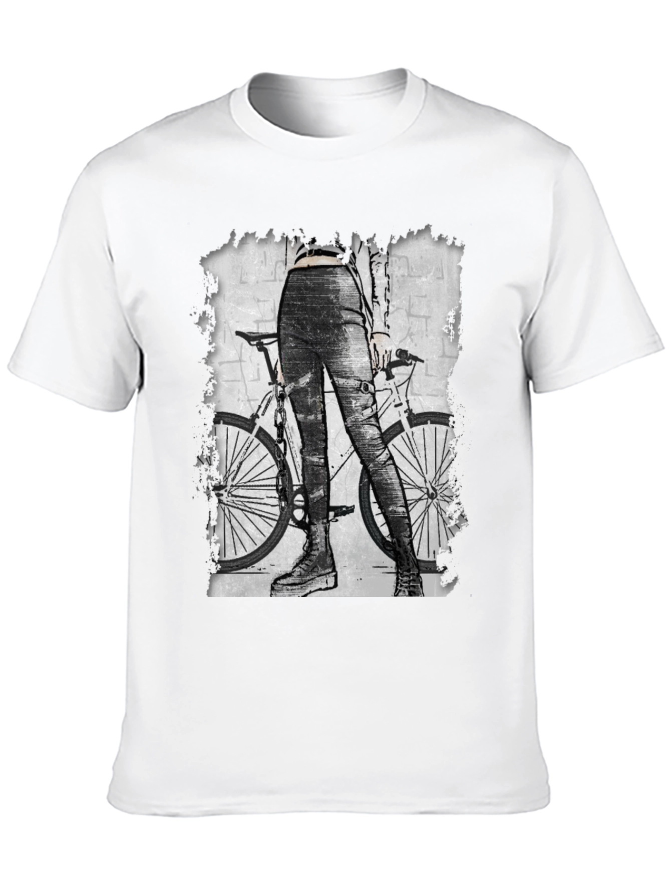 Black T-Shirt with Bike Graphic