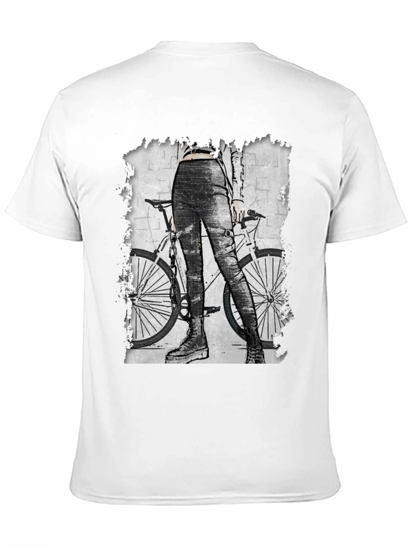 Black T-Shirt with Bike Graphic