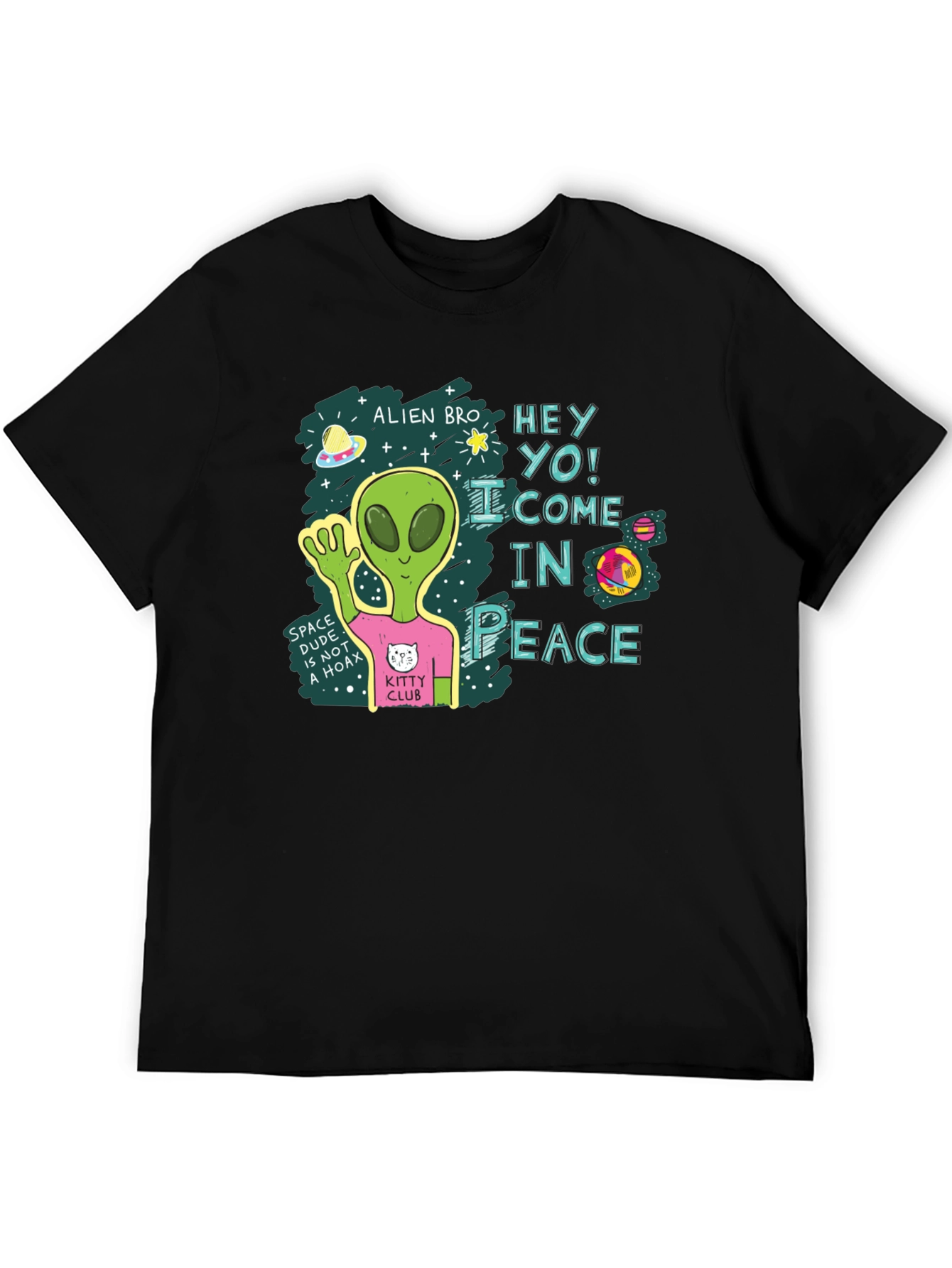 Alien Bro Come in Peace Graphic T-Shirt