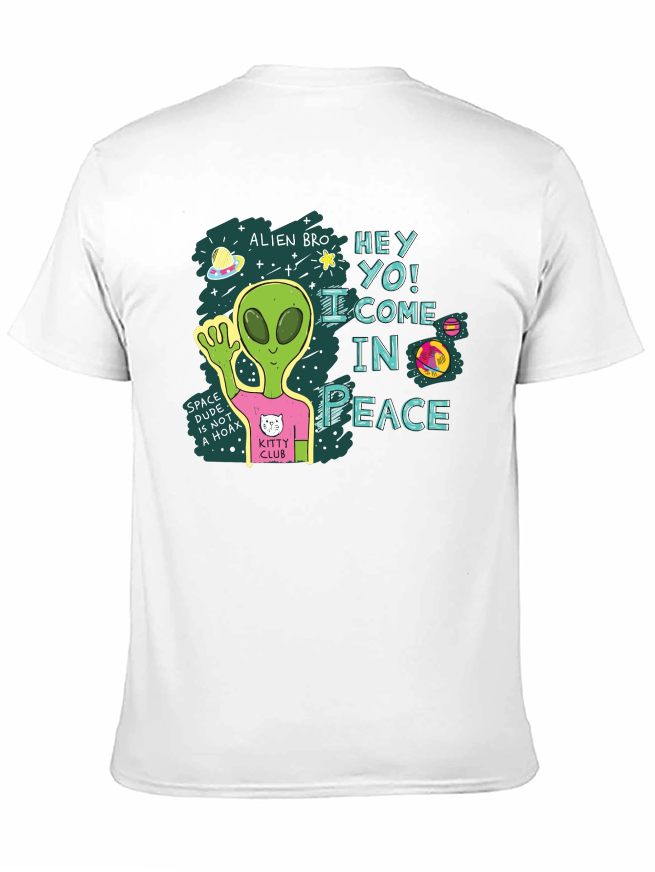 Alien Bro Come in Peace Graphic T-Shirt