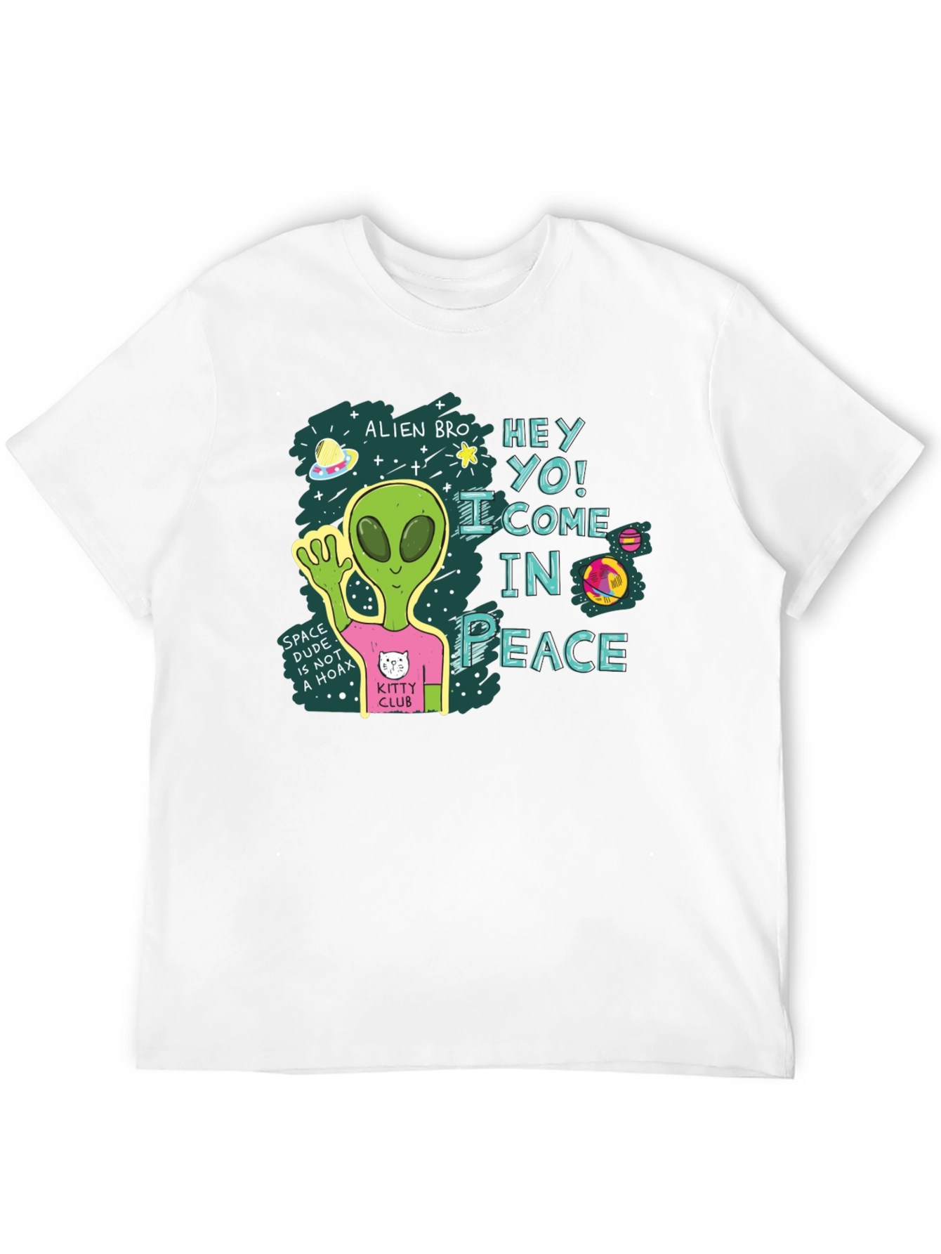 Alien Bro Come in Peace Graphic T-Shirt