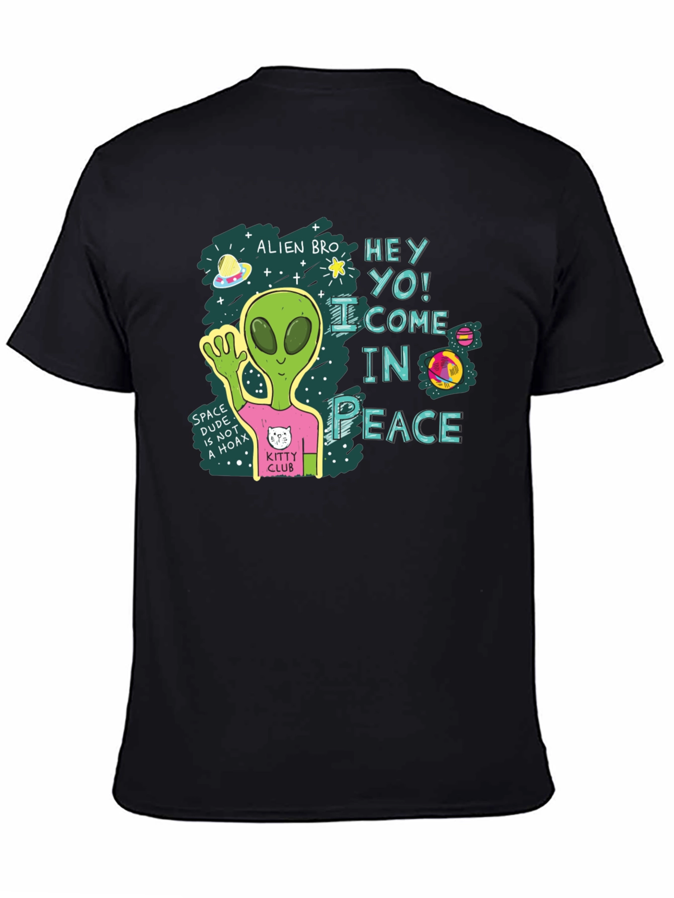 Alien Bro Come in Peace Graphic T-Shirt