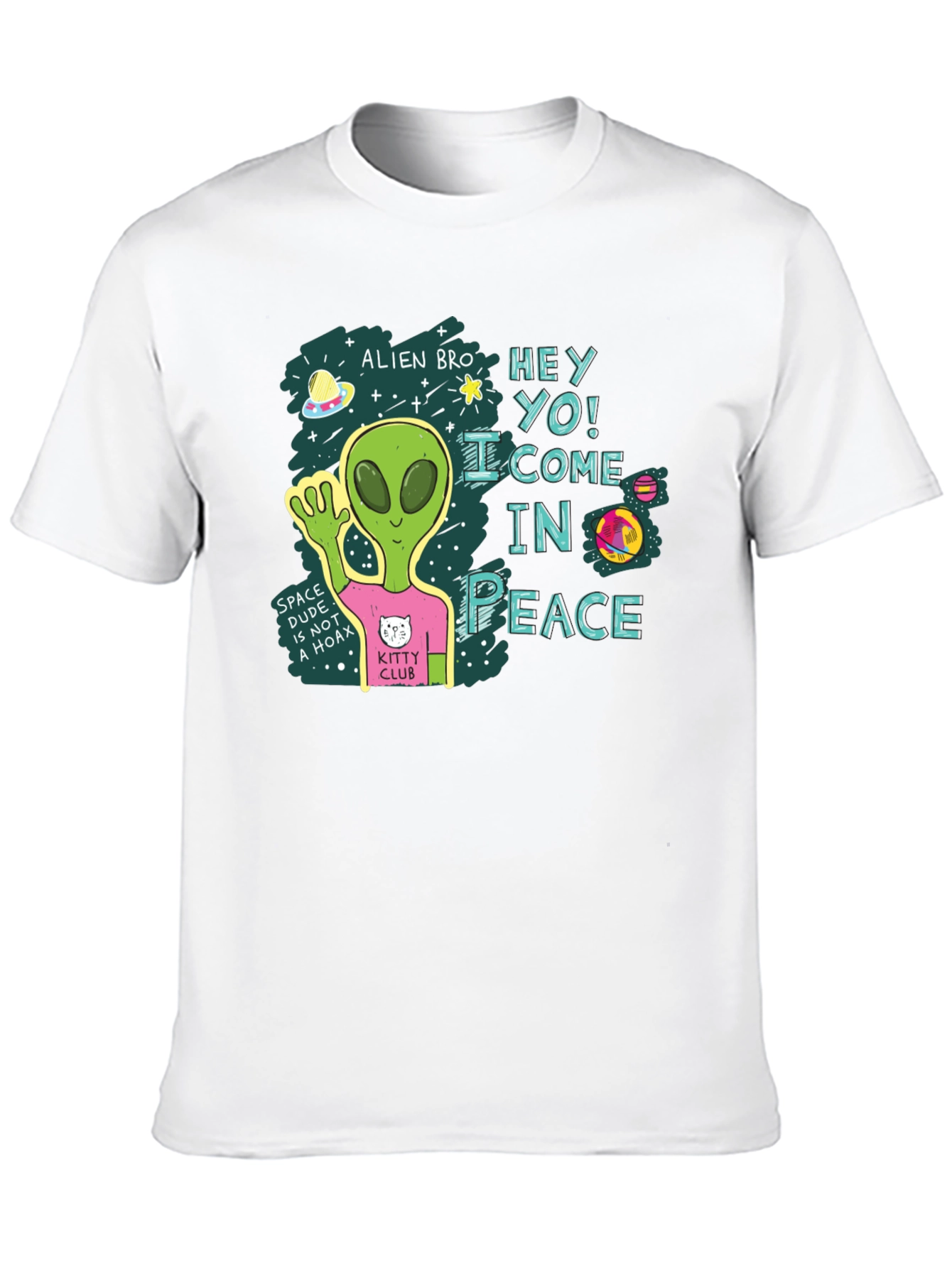 Alien Bro Come in Peace Graphic T-Shirt