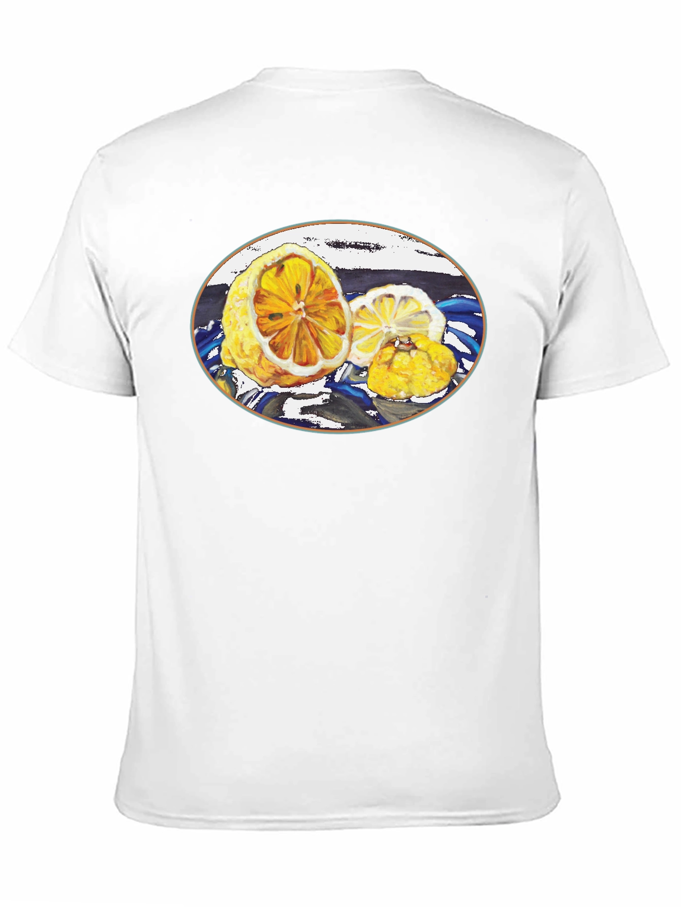Lemon Print Black Tee