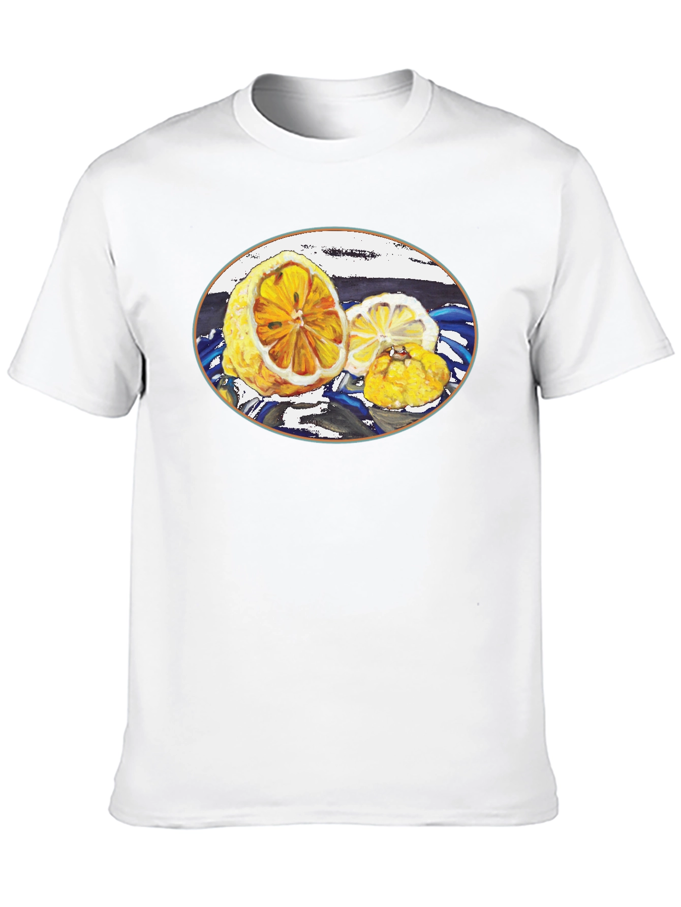 Lemon Print Black Tee