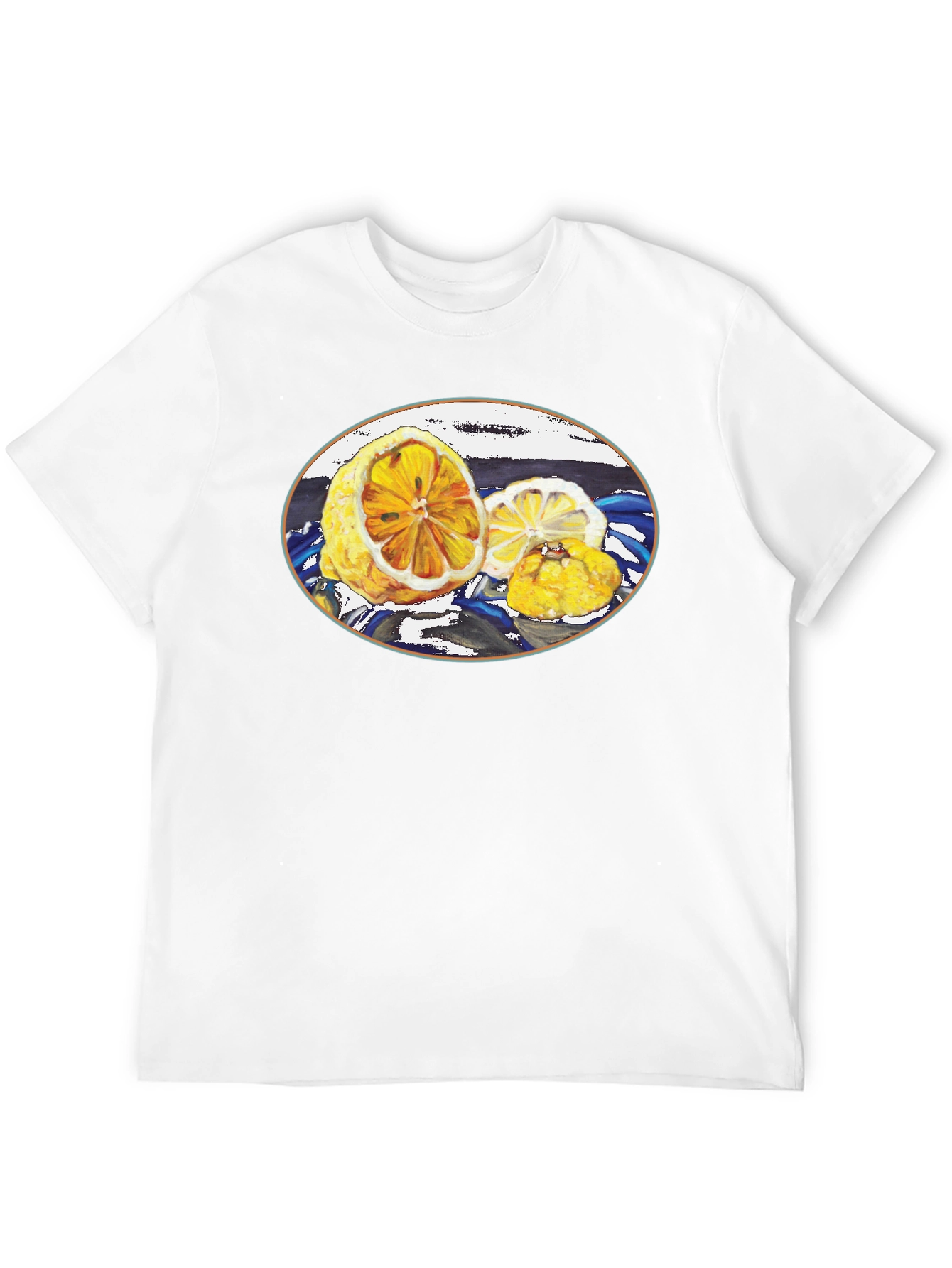 Lemon Print Black Tee