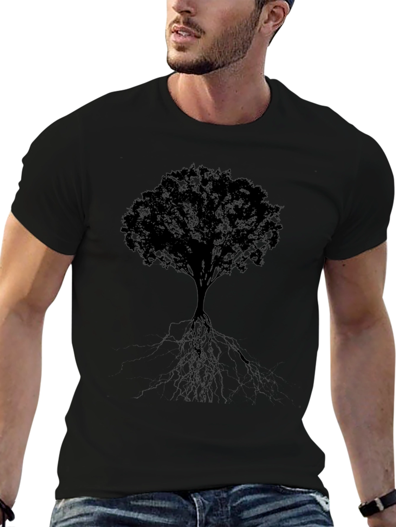 Tree Graphic Black T-Shirt