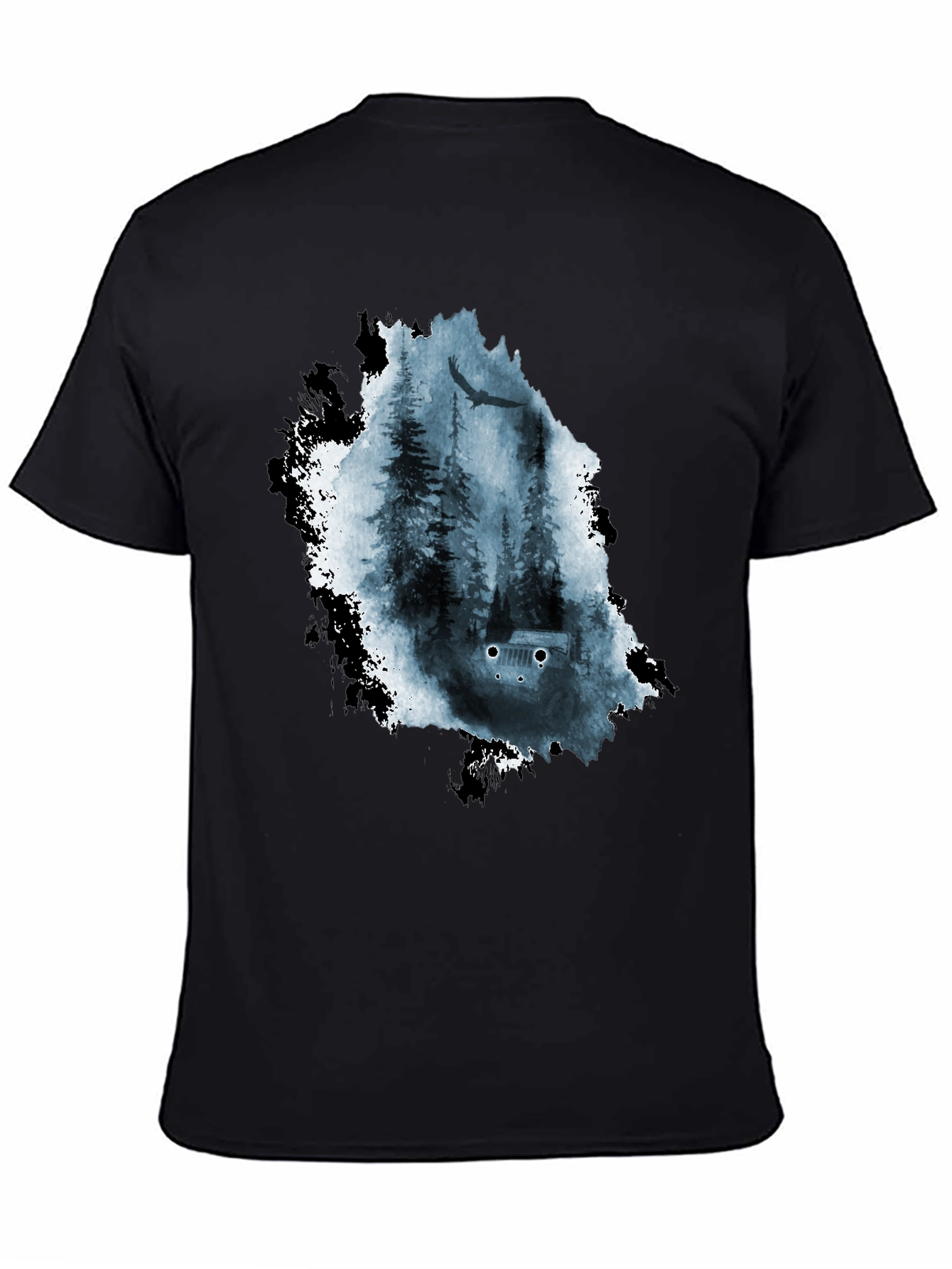 Nature Scene Graphic Tee - Black