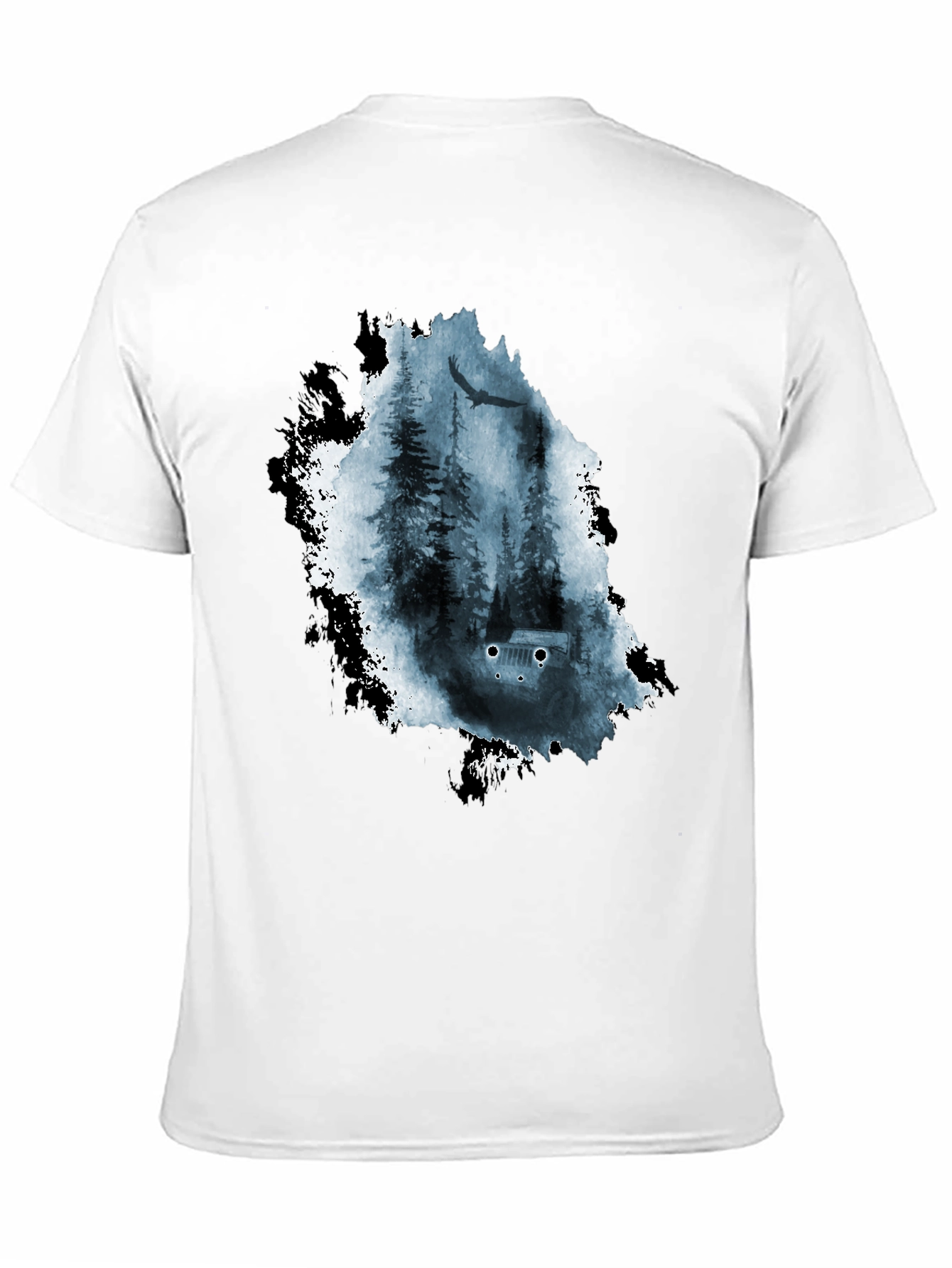 Nature Scene Graphic Tee - Black