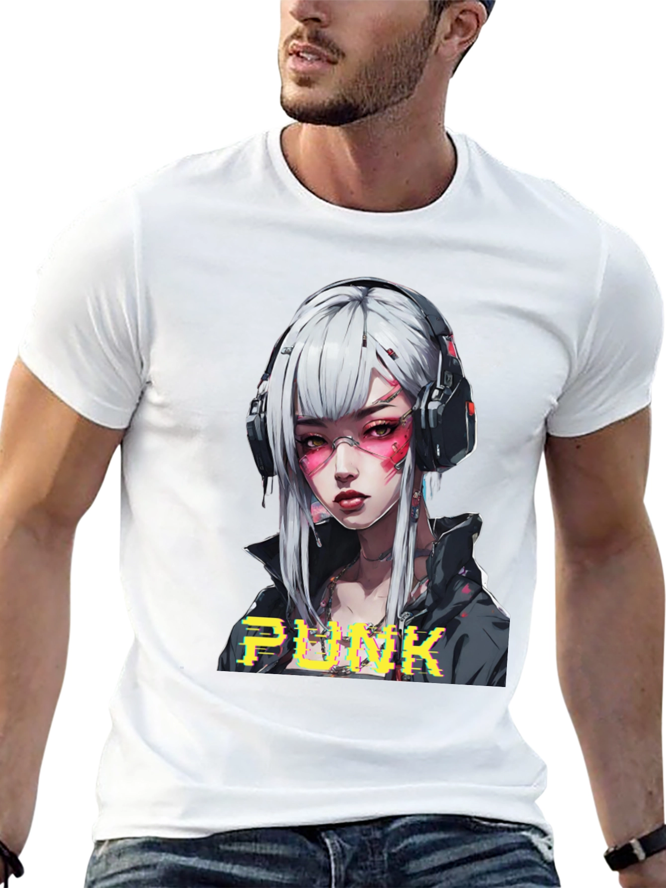Cyberpunk Anime Girl Graphic Tee