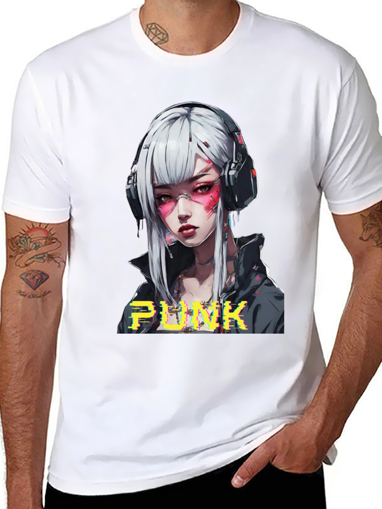 Cyberpunk Anime Girl Graphic Tee