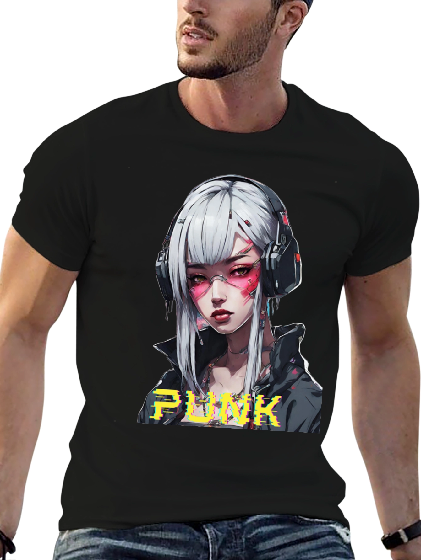 Cyberpunk Anime Girl Graphic Tee