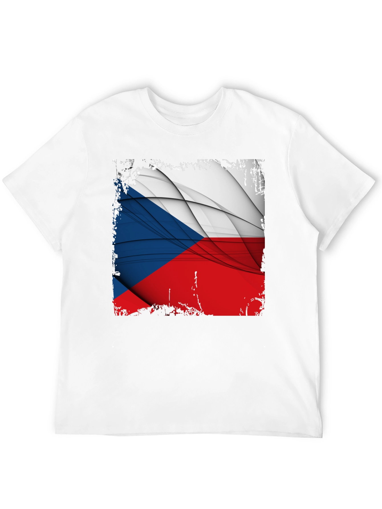 Czech Republic Flag Graphic T-Shirt - Black