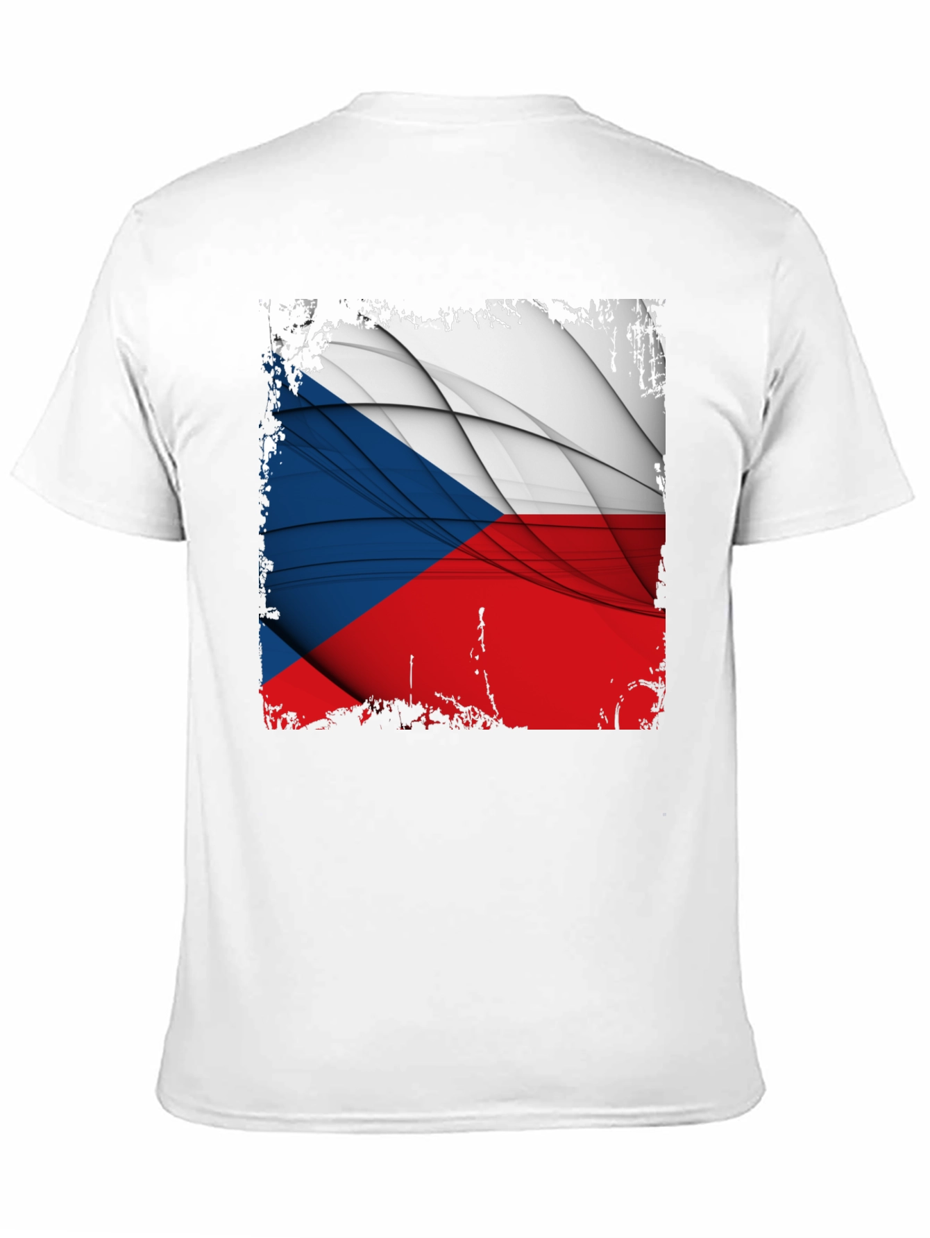Czech Republic Flag Graphic T-Shirt - Black