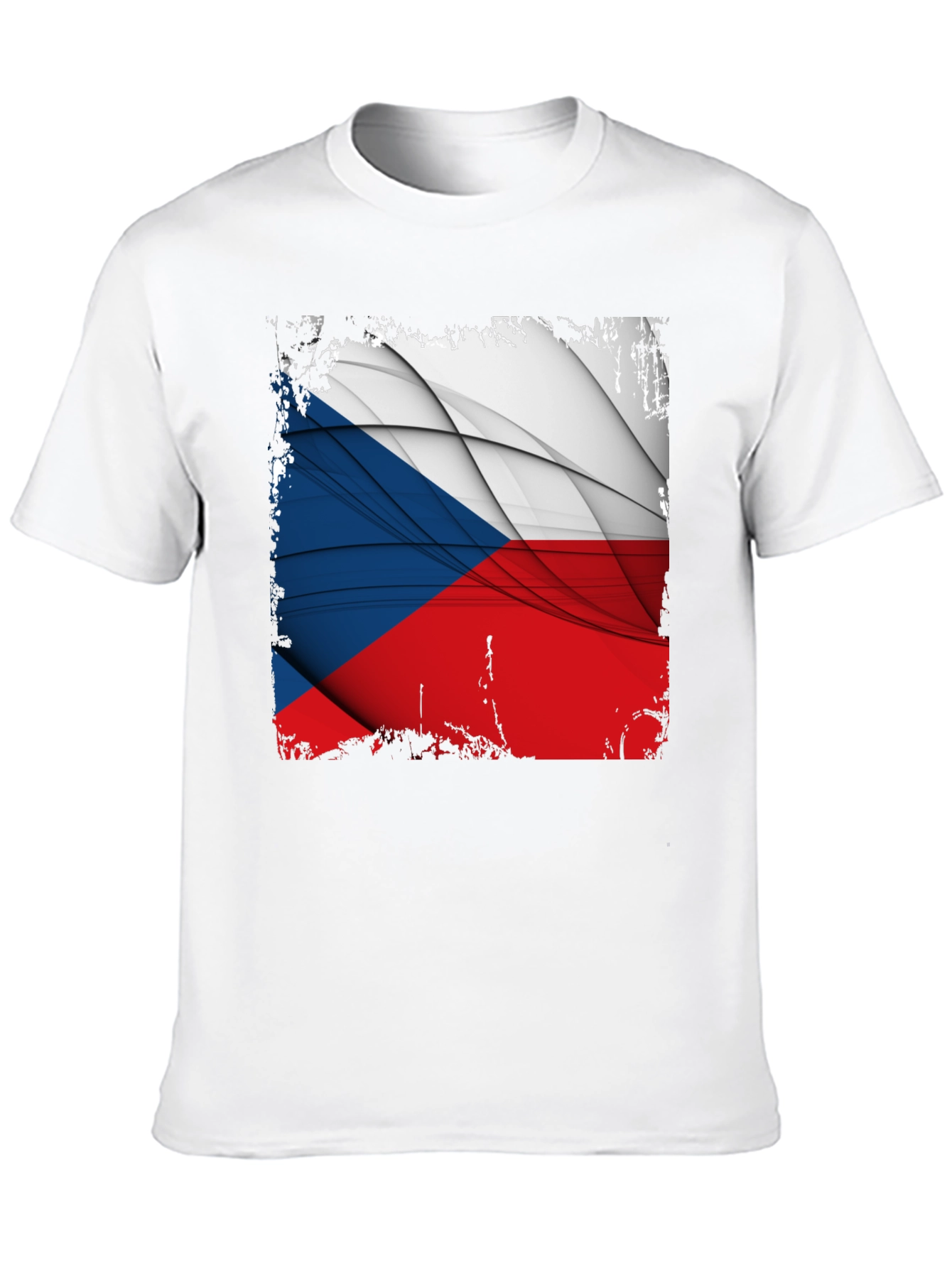Czech Republic Flag Graphic T-Shirt - Black