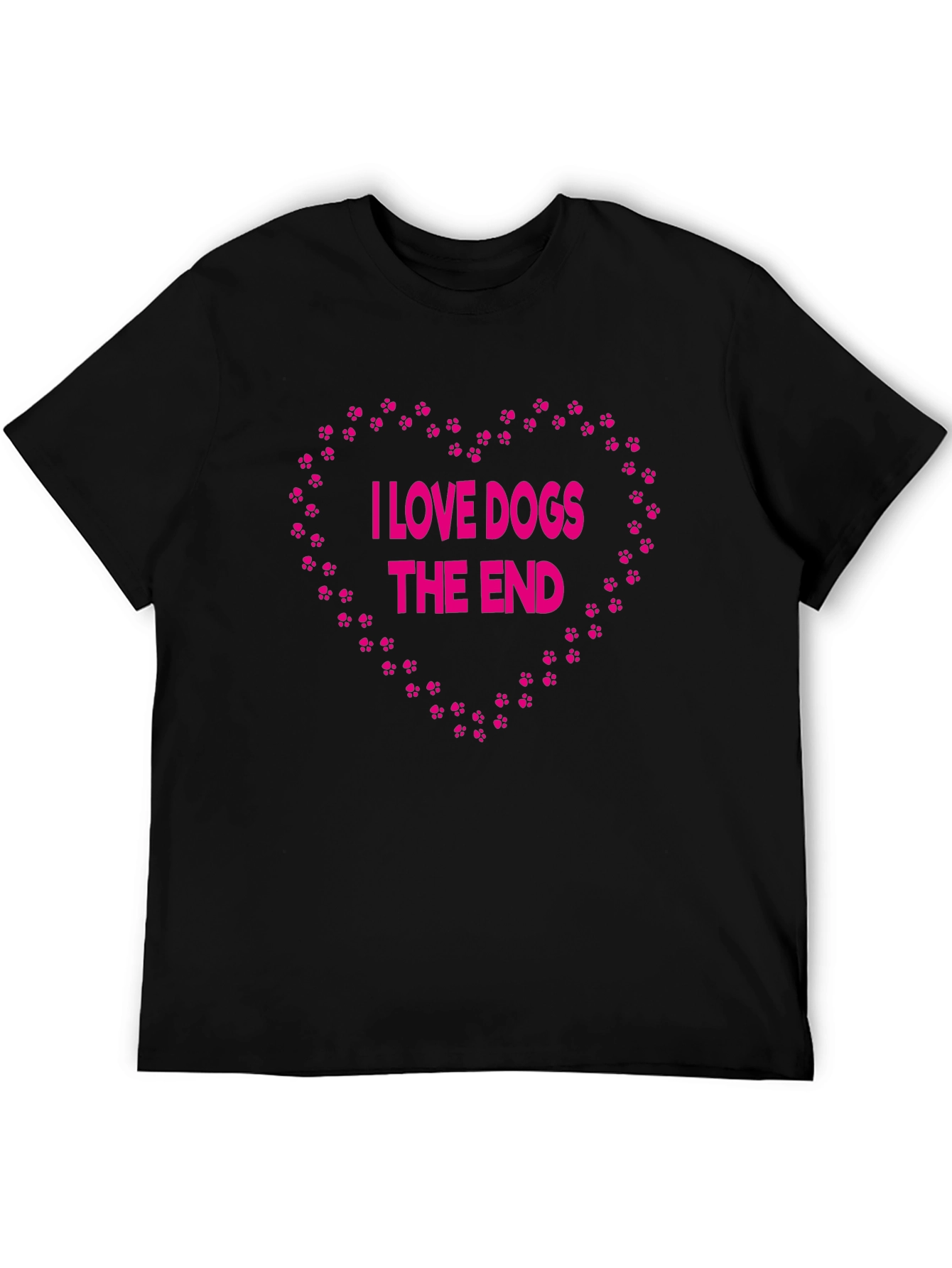 I Love Dogs T-Shirt Paw Print Heart Design