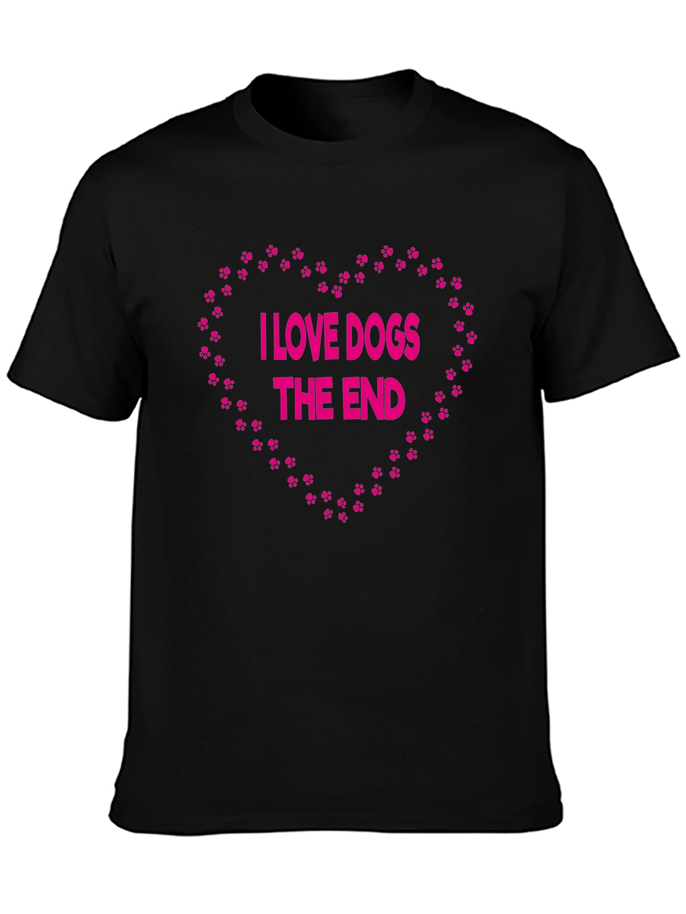 I Love Dogs T-Shirt Paw Print Heart Design