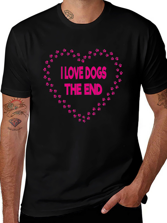 I Love Dogs T-Shirt Paw Print Heart Design