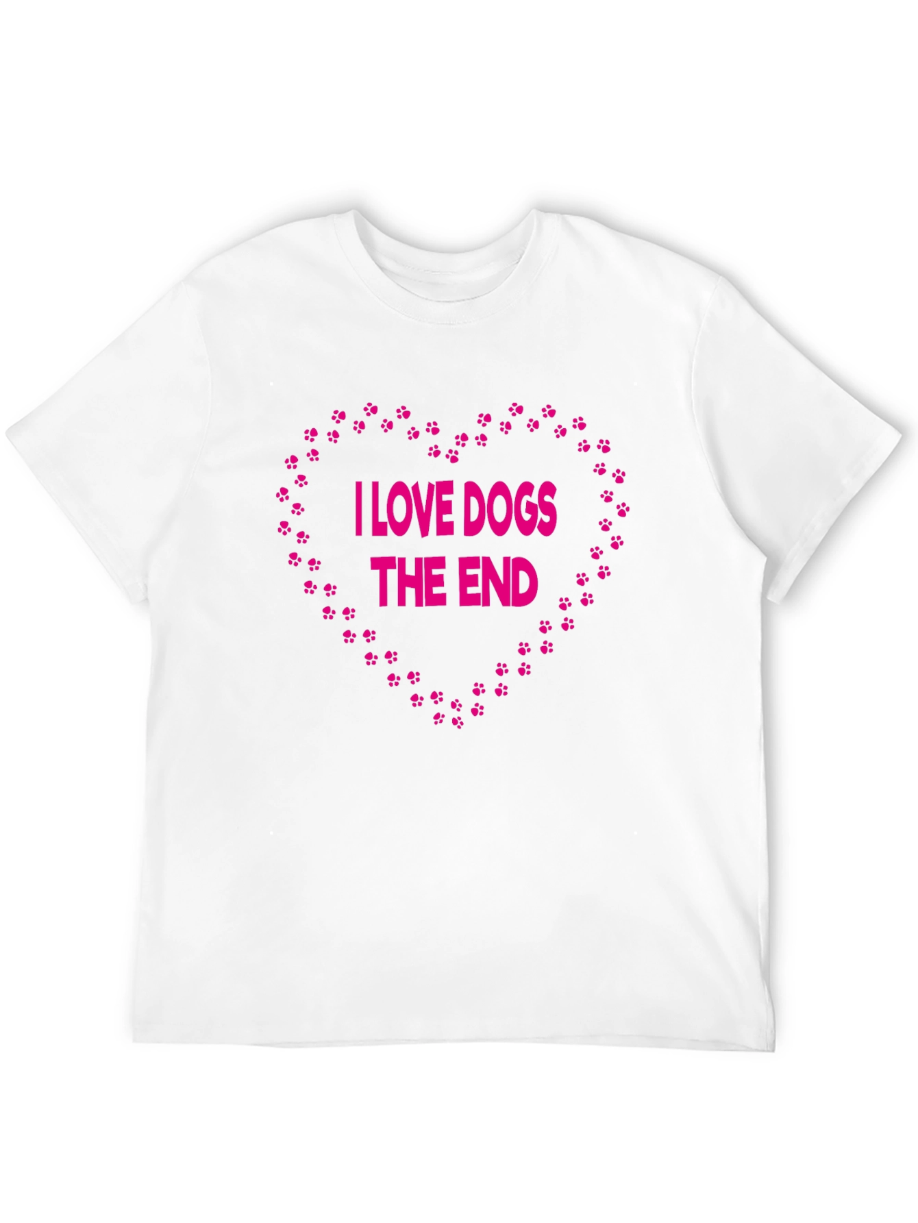 I Love Dogs T-Shirt Paw Print Heart Design