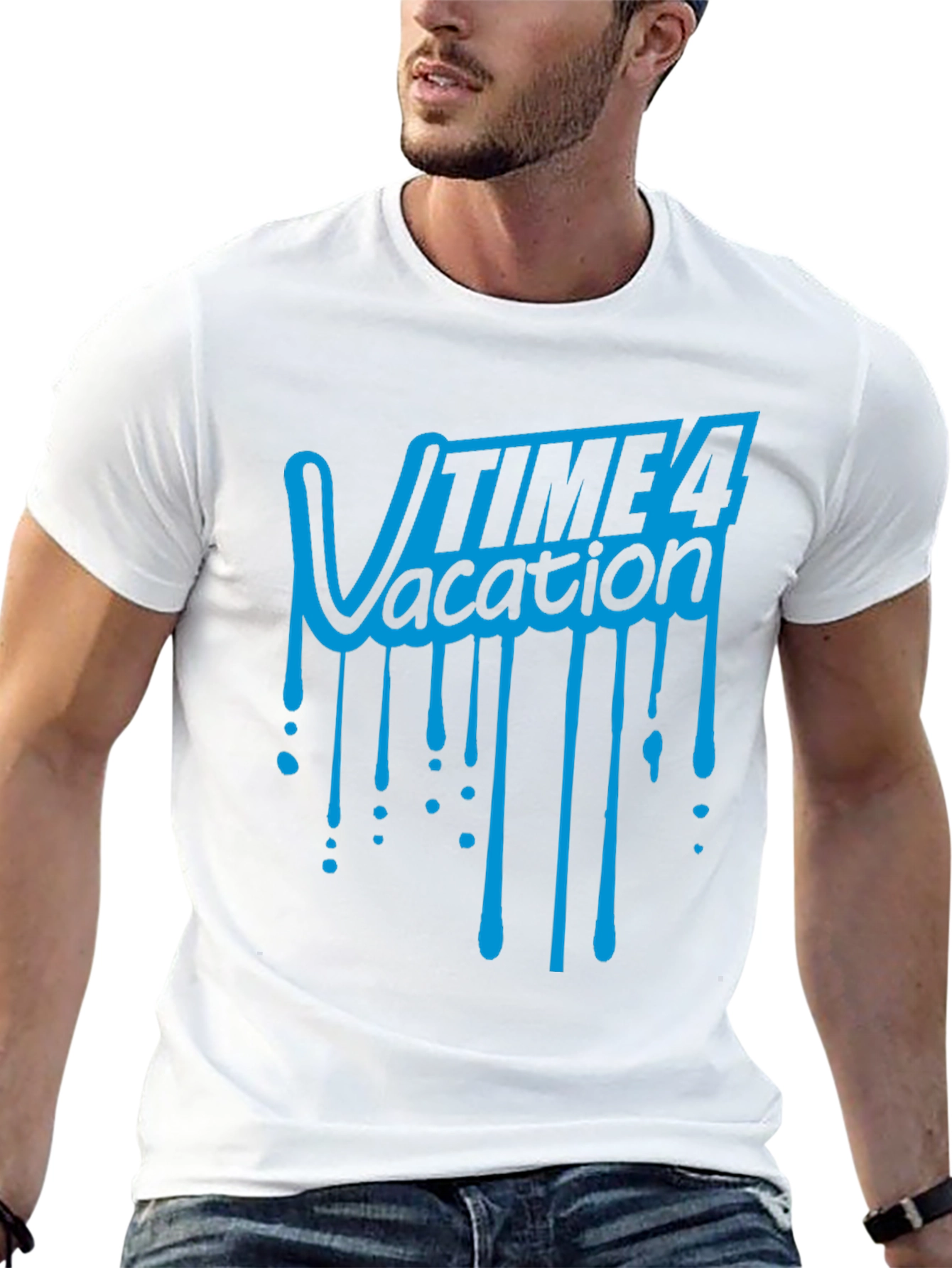 Time 4 Vacation Graphic T-Shirt - Black Cotton Tee